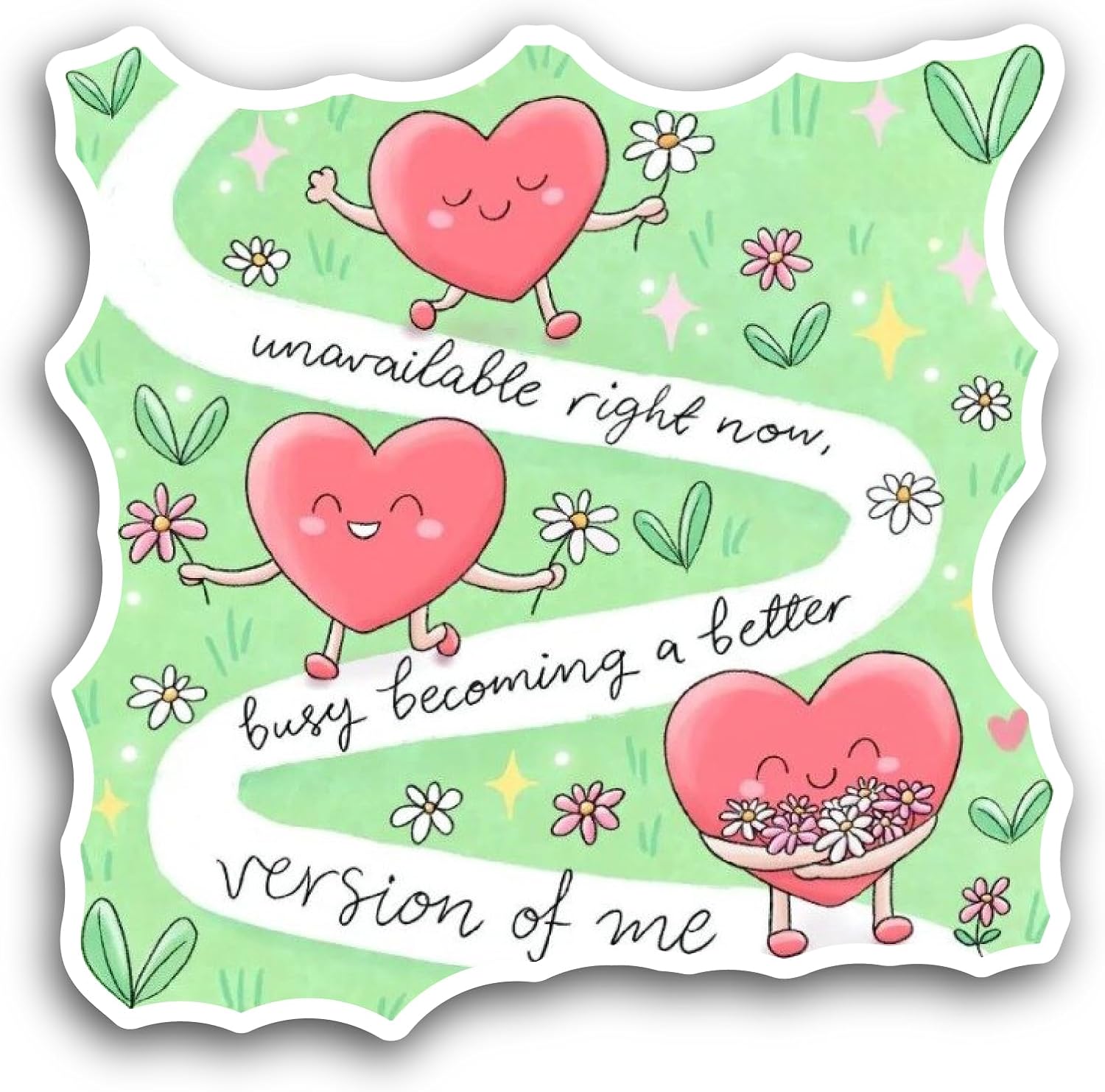 2 (Pieces) 3" and 5" Hearts Smiling Happy Sticker, Waterproof Vinyl Decals for Many Purpose Like Cars, Trucks, Laptops, Phones, Windows and More