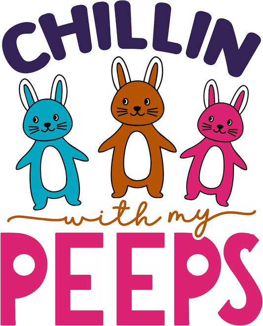 Inspirational Quote "Chillin with My Peeps" Motivational Sticker Vinyl Decal Motivation Stickers- 5" Vinyl Sticker Waterproof