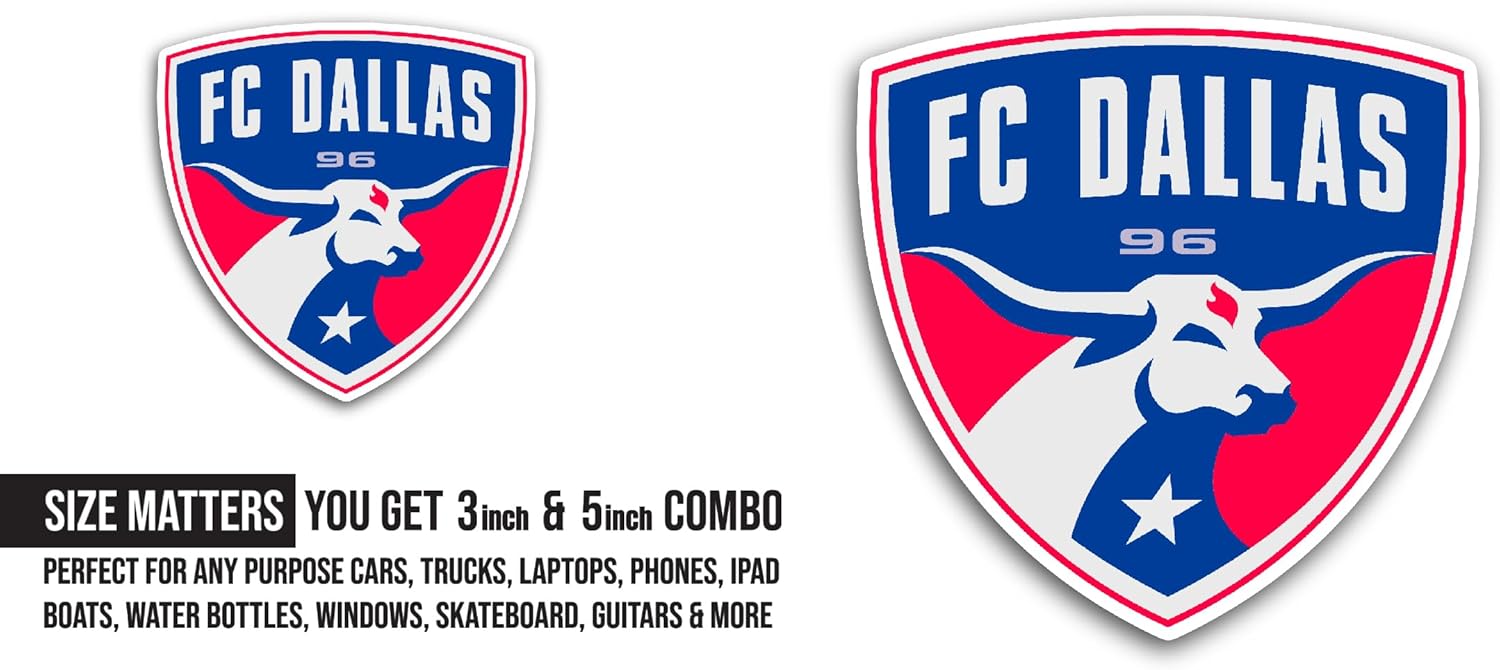2 (Pieces) 3" and 5" FC D@llas Sticker, Waterproof Vinyl Decals for Many Purpose Like Cars, Trucks, Laptops, Phones, Windows and More