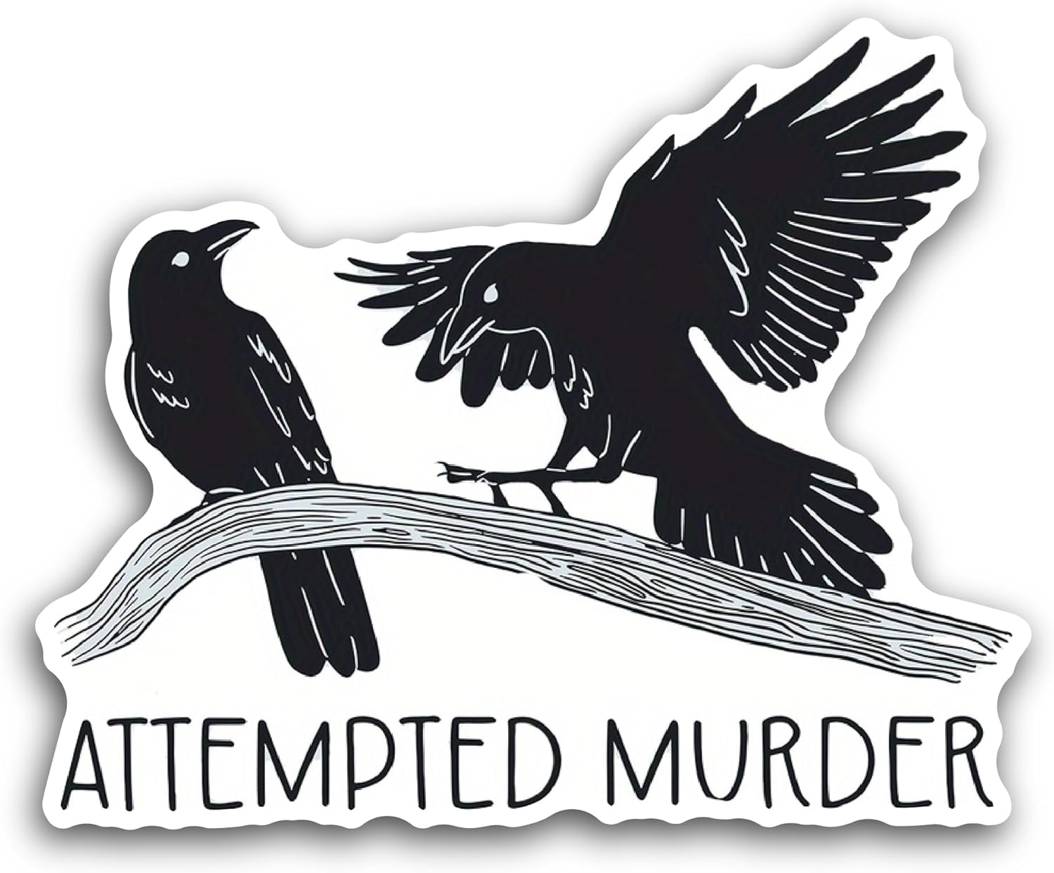 2 (Pieces) 3" and 5" Attempted Murder Sticker, Waterproof Vinyl Decals for Many Purpose Like Cars, Trucks, Laptops, Phones, Windows and More