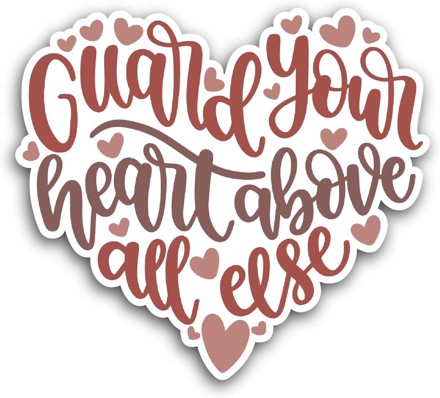 2 (Pieces) 3" and 5" Guard Your Heart Sticker, Waterproof Vinyl Decals for Many Purpose Like Cars, Trucks, Laptops, Phones, Windows and More