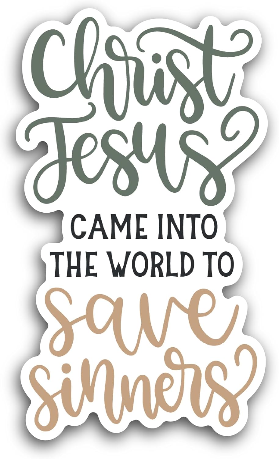 2 (Pieces) 3" and 5" Christ Jesus Sticker, Waterproof Vinyl Decals for Many Purpose Like Cars, Trucks, Laptops, Phones, Windows and More