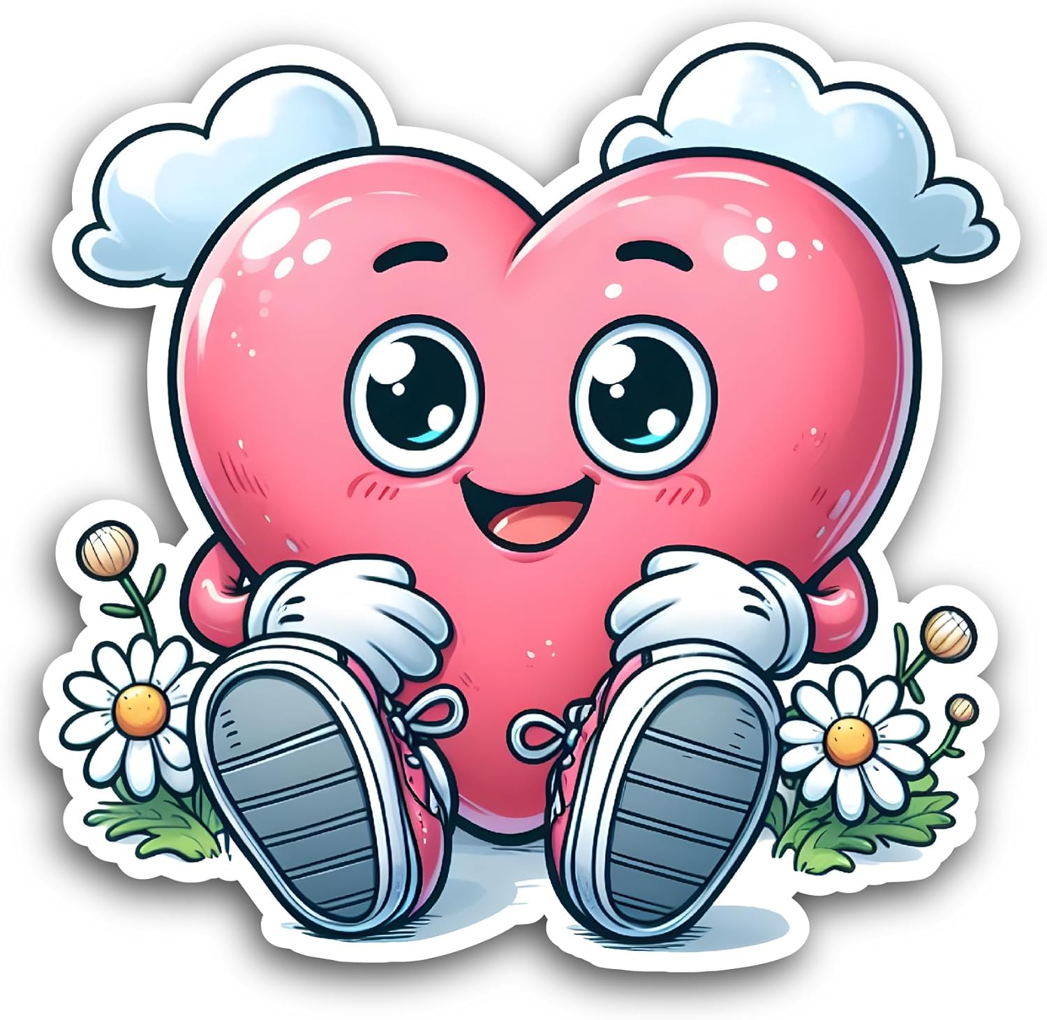 2 (Pieces) 3" and 5" Pink Heart Sticker, Waterproof Vinyl Decals for Many Purpose Like Cars, Trucks, Laptops, Phones, Windows and More