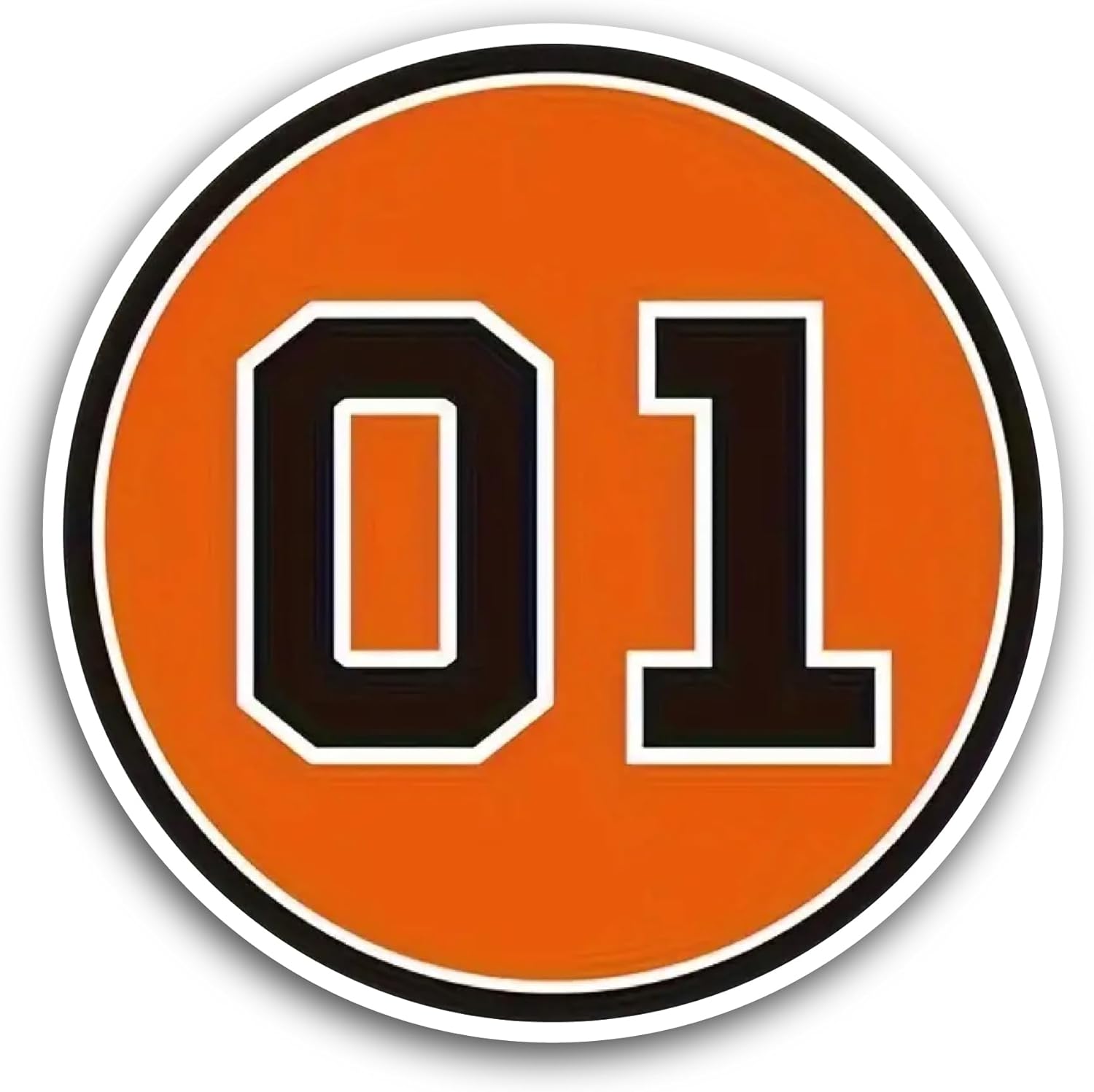 2 (Pieces) 3" and 5" Number 01 Sticker, Waterproof Vinyl Decals for Many Purpose Like Cars, Trucks, Laptops, Phones, Windows and More