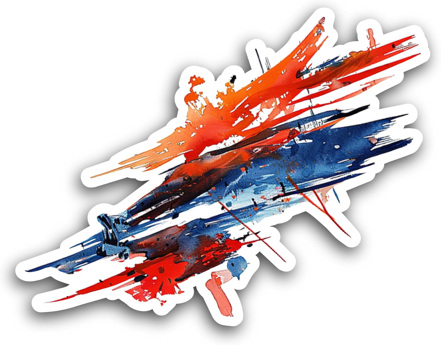 2 (Pieces) 3" and 5" Red and Blue Painting Sticker, Waterproof Vinyl Decals for Many Purpose Like Cars, Trucks, Laptops, Phones, Windows and More