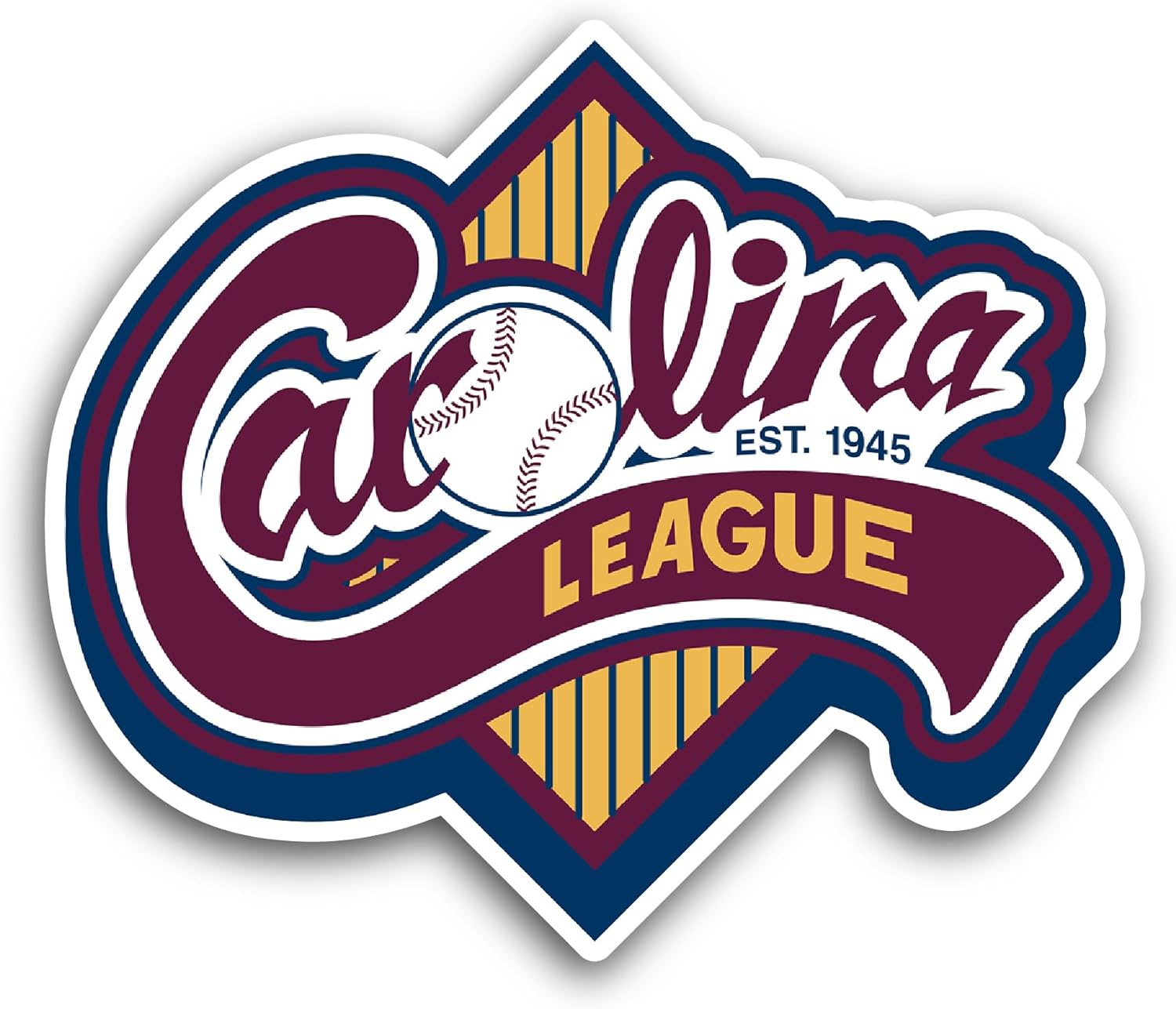 2 (Pieces) 3" and 5" Car0lina League Sticker, Waterproof Vinyl Decals for Many Purpose Like Cars, Trucks, Laptops, Phones, Windows and More