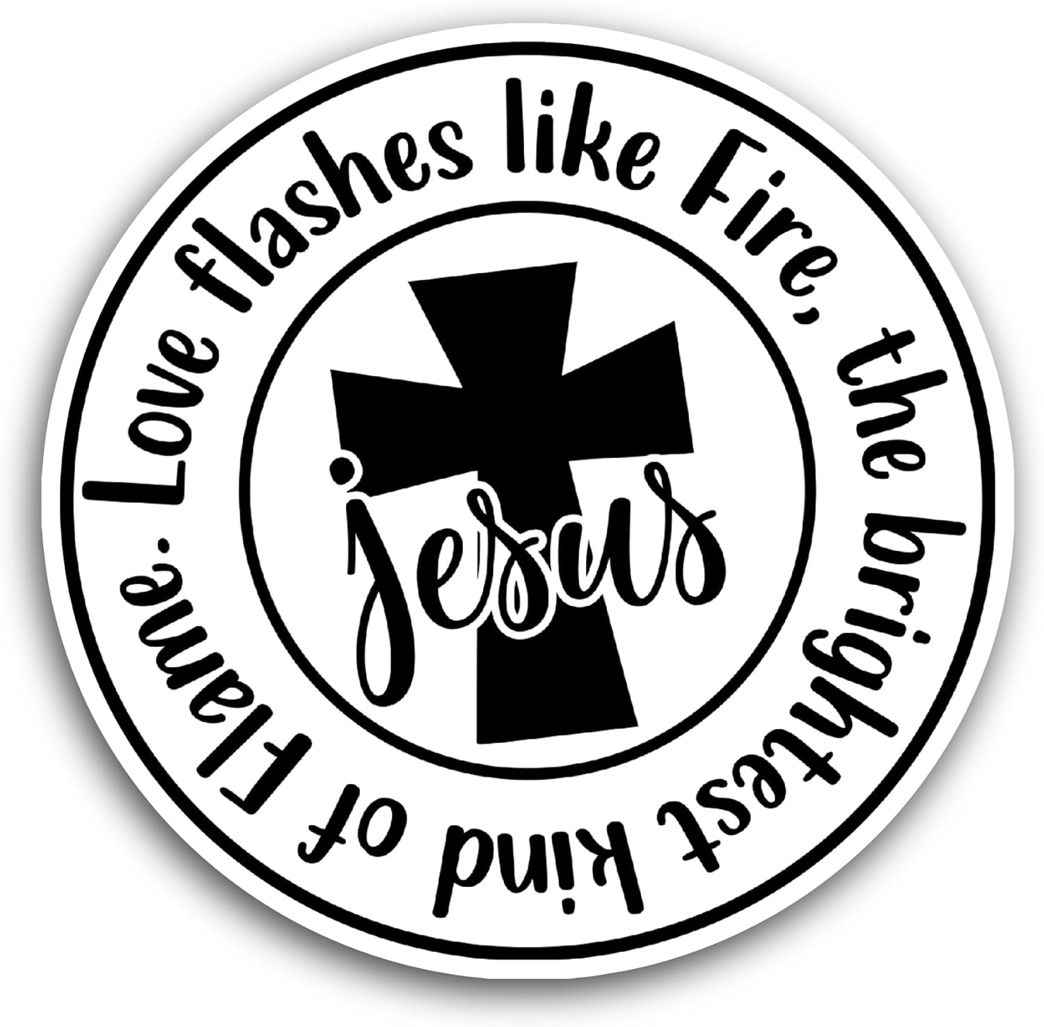 2 (Pieces) 3" and 5" Love Flashes Like Fire Sticker, Waterproof Vinyl Decals for Many Purpose Like Cars, Trucks, Laptops, Phones, Windows and More