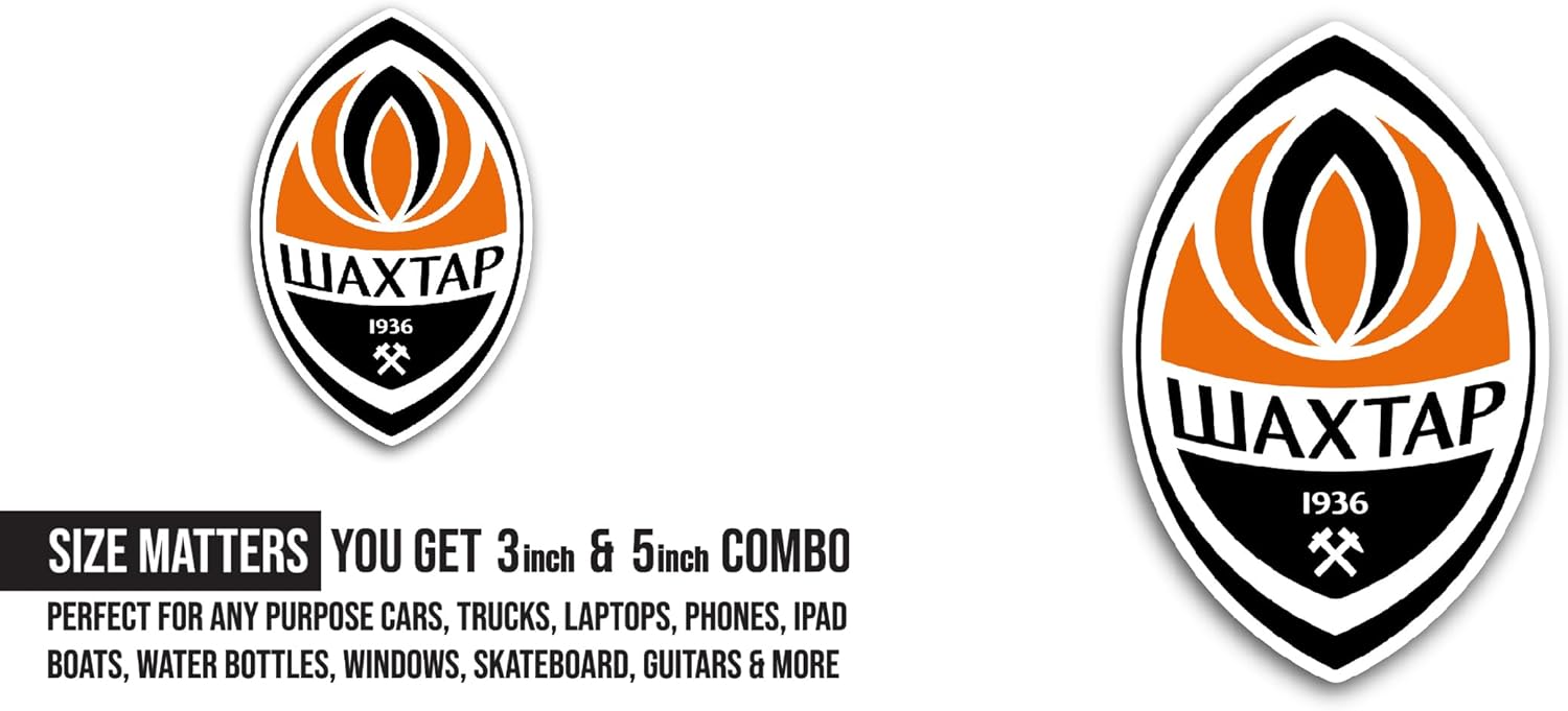 2 (Pieces) 3" and 5" Sh@khtar D0netsk Sticker, Waterproof Vinyl Decals for Many Purpose Like Cars, Trucks, Laptops, Phones, Windows and More