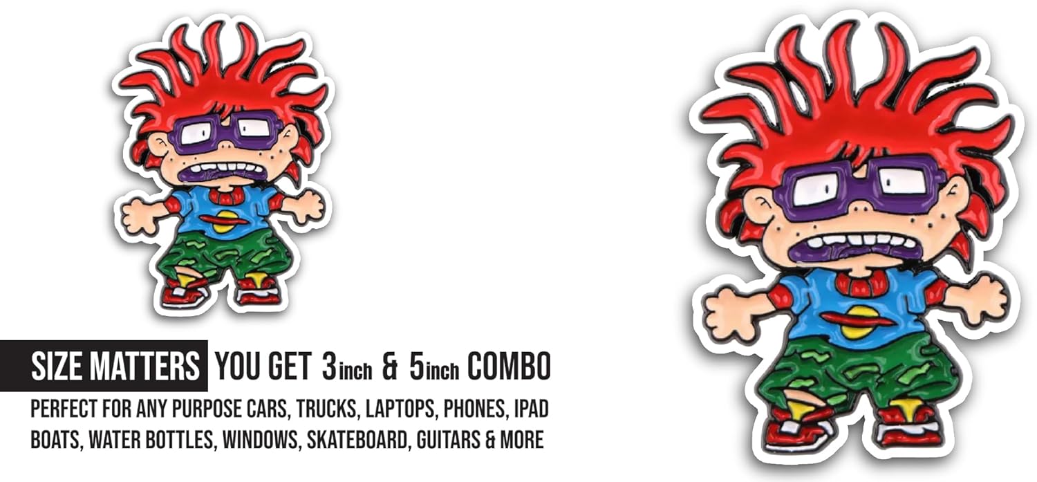 2 (Pieces) 3" and 5" Funny Boy Sticker, Waterproof Vinyl Decals for Many Purpose Like Cars, Trucks, Laptops, Phones, Windows and More