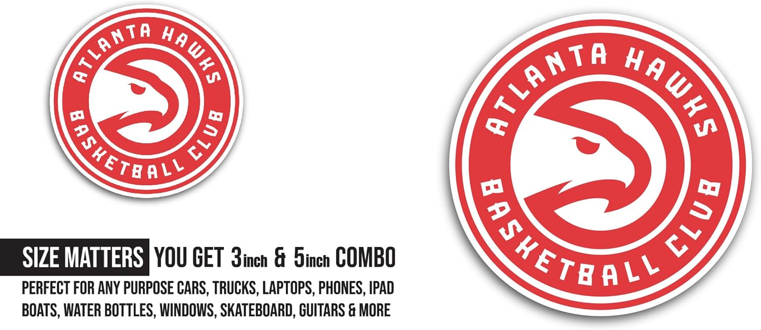 2 (Pieces) 3" and 5" ATL@nta H@wks Decal Sticker, Waterproof Vinyl Decals for Many Purpose Like Cars, Trucks, Laptops, Phones, Windows and More