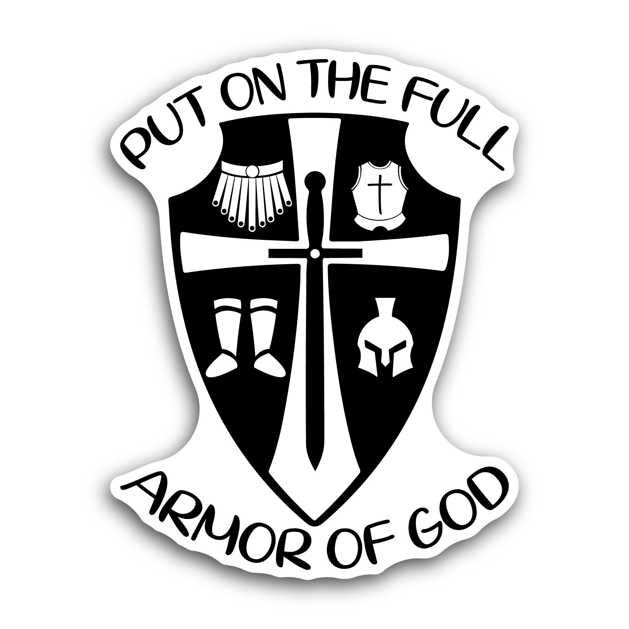 2 (Pieces) 3" and 5" Armor of God Sticker, Waterproof Vinyl Decals for Many Purpose Like Cars, Truck
