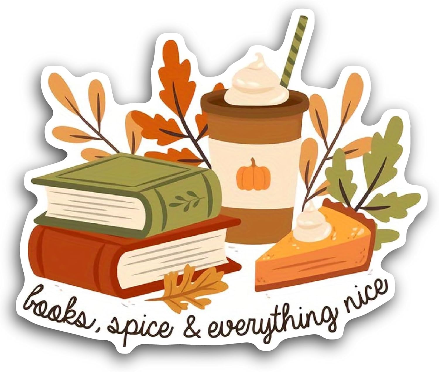 2 (Pieces) 3" and 5" Books, Spice & Everything Nice Sticker, Waterproof Vinyl Decals for Many Purpose Like Cars, Trucks, Laptops, Phones, Windows and More