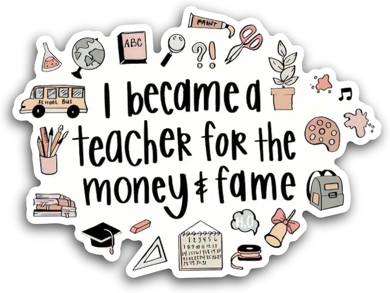 2 (Pieces) 3" and 5" I Became A Teacher Sticker, Waterproof Vinyl Decals for Many Purpose Like Cars, Trucks, Laptops, Phones, Windows and More