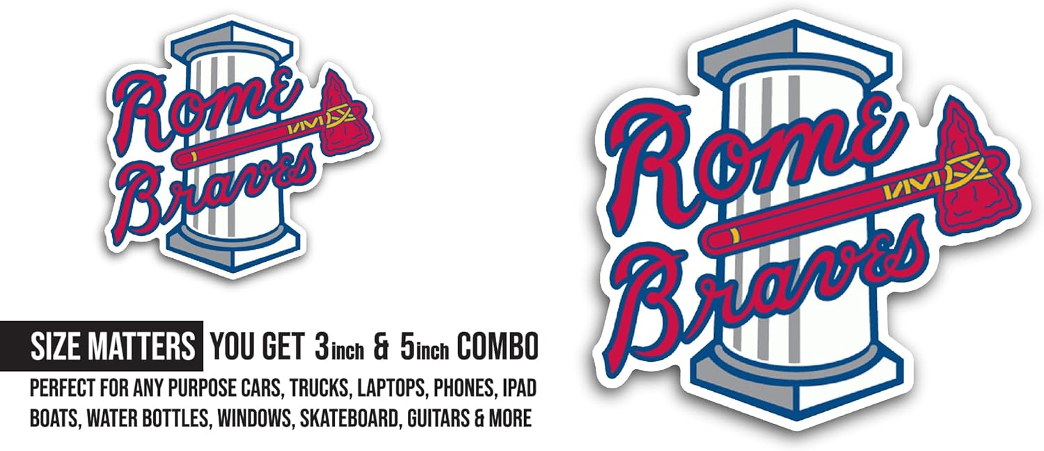 2 (Pieces) 3" and 5" R0me Brav3s Logo Decal Sticker, Waterproof Vinyl Decals for Many Purpose Like Cars, Trucks, Laptops, Phones, Windows and More