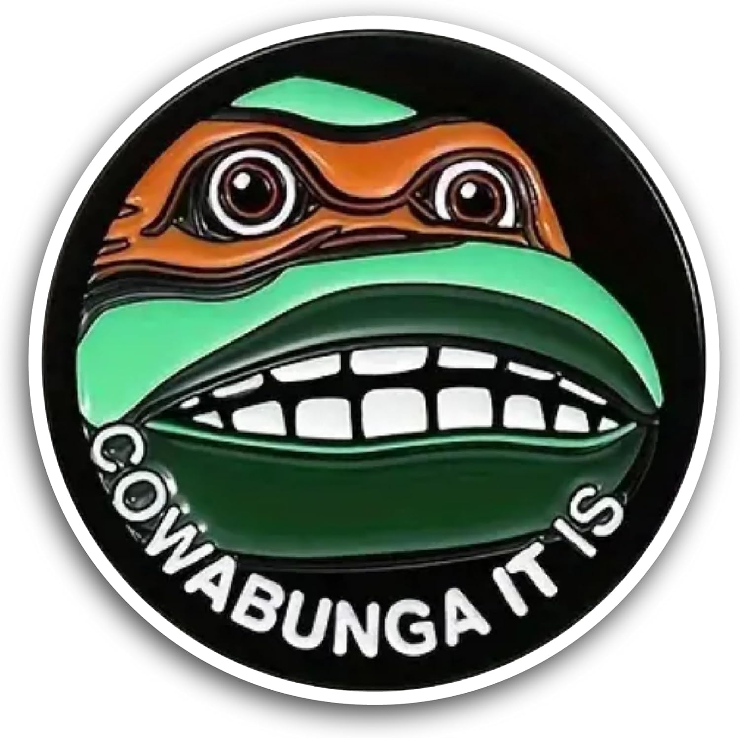 2 (Pieces) 3" and 5" Cowabunga It is Sticker, Waterproof Vinyl Decals for Many Purpose Like Cars, Trucks, Laptops, Phones, Windows and More