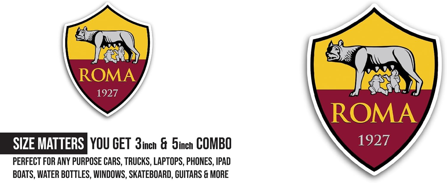 2 (Pieces) 3" and 5" R0ma Sticker, Waterproof Vinyl Decals for Many Purpose Like Cars, Trucks, Laptops, Phones, Windows and More