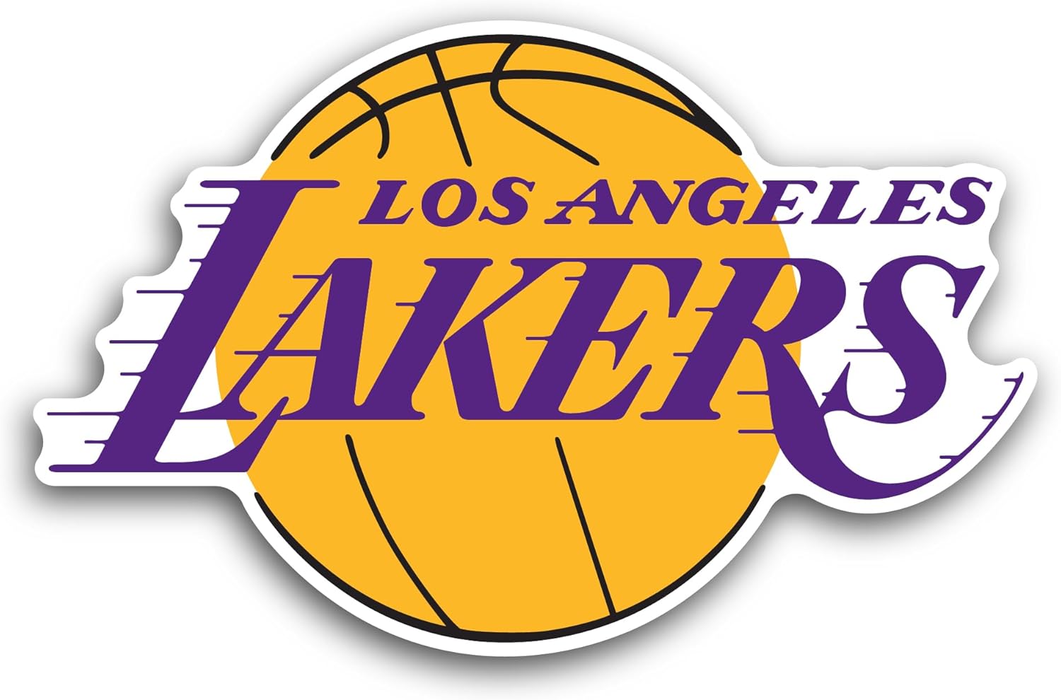 2 (Pieces) 3" and 5" L0s Ang3les Lakers Decal Sticker, Waterproof Vinyl Decals for Many Purpose Like Cars, Trucks, Laptops, Phones, Windows and More