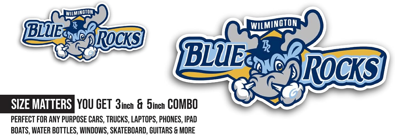 2 (Pieces) 3" and 5" Blu3 R0cks Logo Sticker, Waterproof Vinyl Decals for Many Purpose Like Cars, Trucks, Laptops, Phones, Windows and More