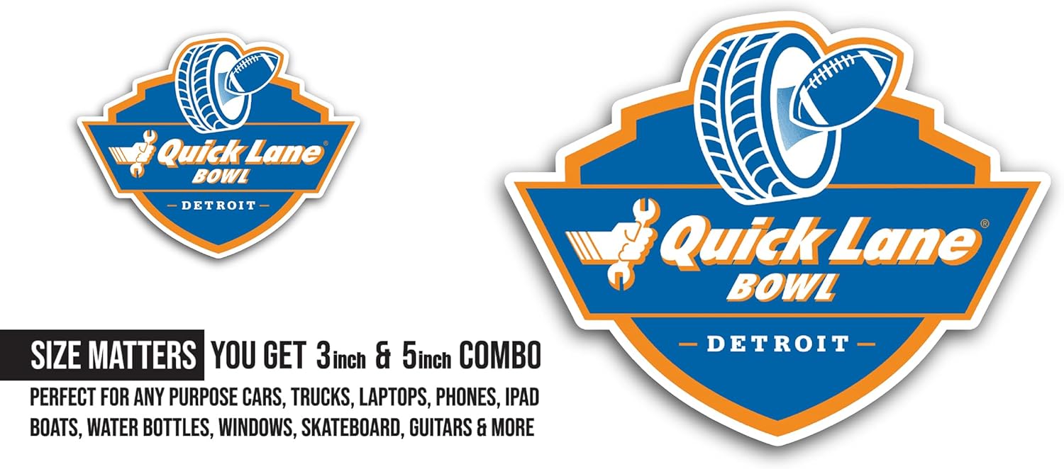2 (Pieces) 3" and 5" Quick Lane B0wl Sticker, Waterproof Vinyl Decals for Many Purpose Like Cars, Trucks, Laptops, Phones, Windows and More