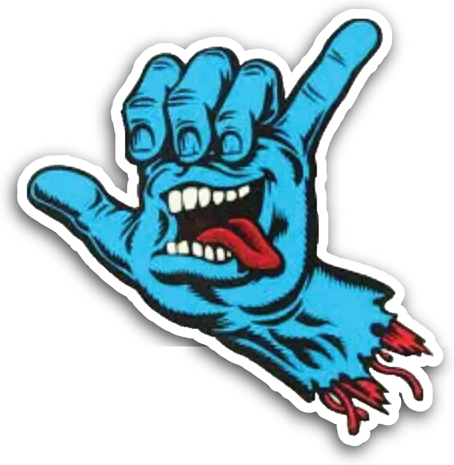 2 (Pieces) 3" and 5" Blue Hand Sticker, Waterproof Vinyl Decals for Many Purpose Like Cars, Trucks, Laptops, Phones, Windows and More