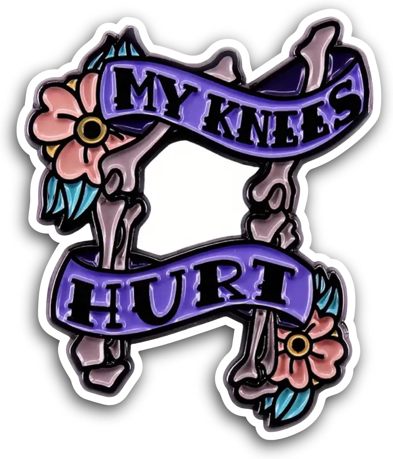 2 (Pieces) 3" and 5" My Knees Hurt Sticker, Waterproof Vinyl Decals for Many Purpose Like Cars, Trucks, Laptops, Phones, Windows and More