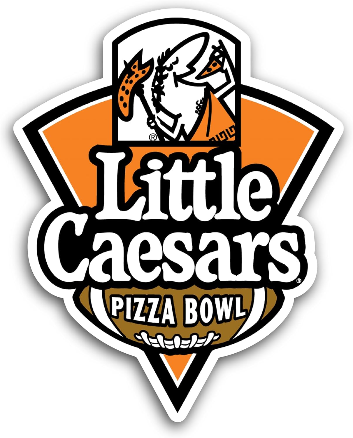 2 (Pieces) 3" and 5" Little C@esars Pizza Bowl Sticker, Waterproof Vinyl Decals for Many Purpose Like Cars, Trucks, Laptops, Phones, Windows and More