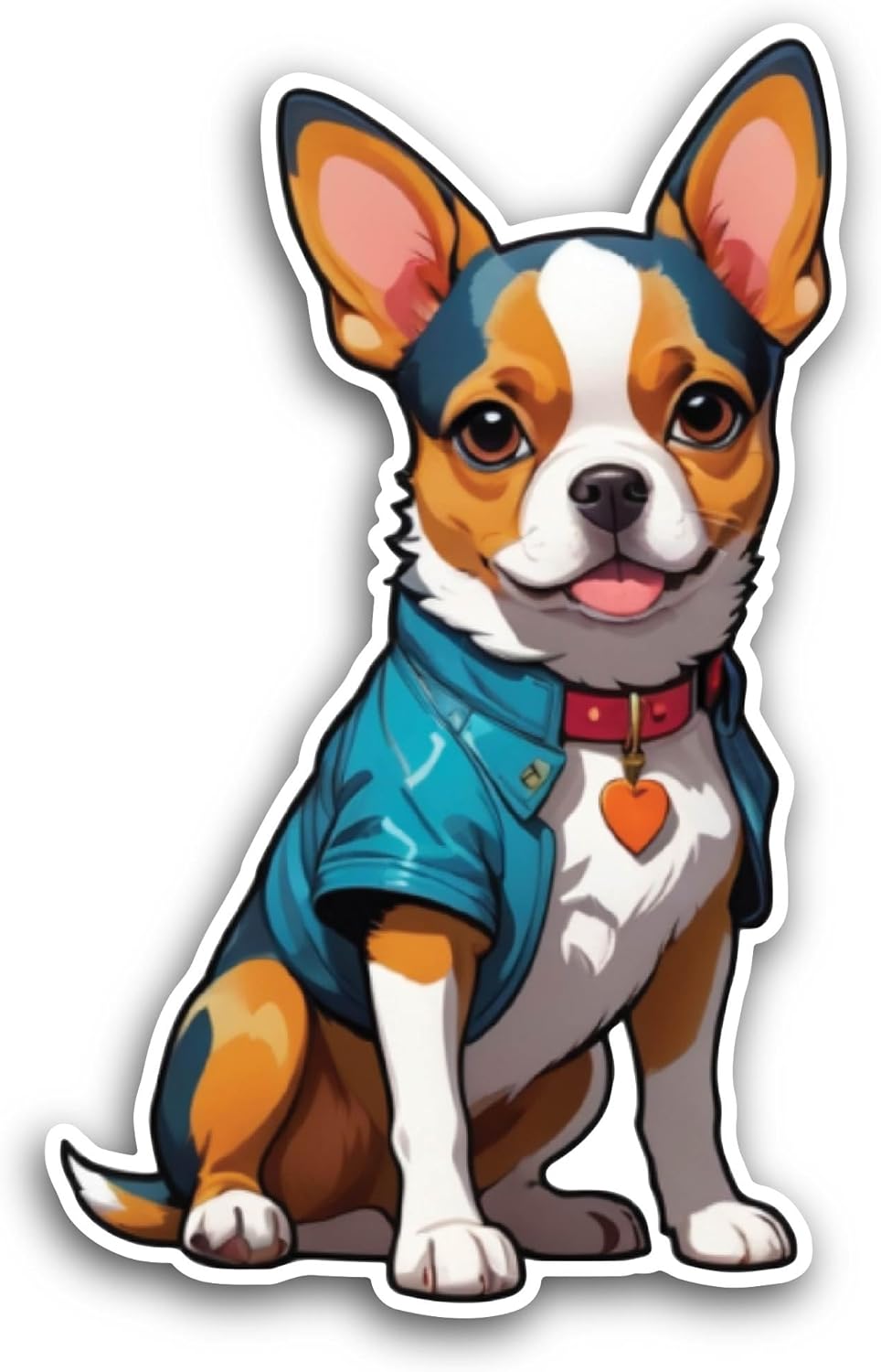 2 (Pieces) 3" and 5" Chihuahua Dog Sticker, Waterproof Vinyl Decals for Many Purpose Like Cars, Trucks, Laptops, Phones, Windows and More