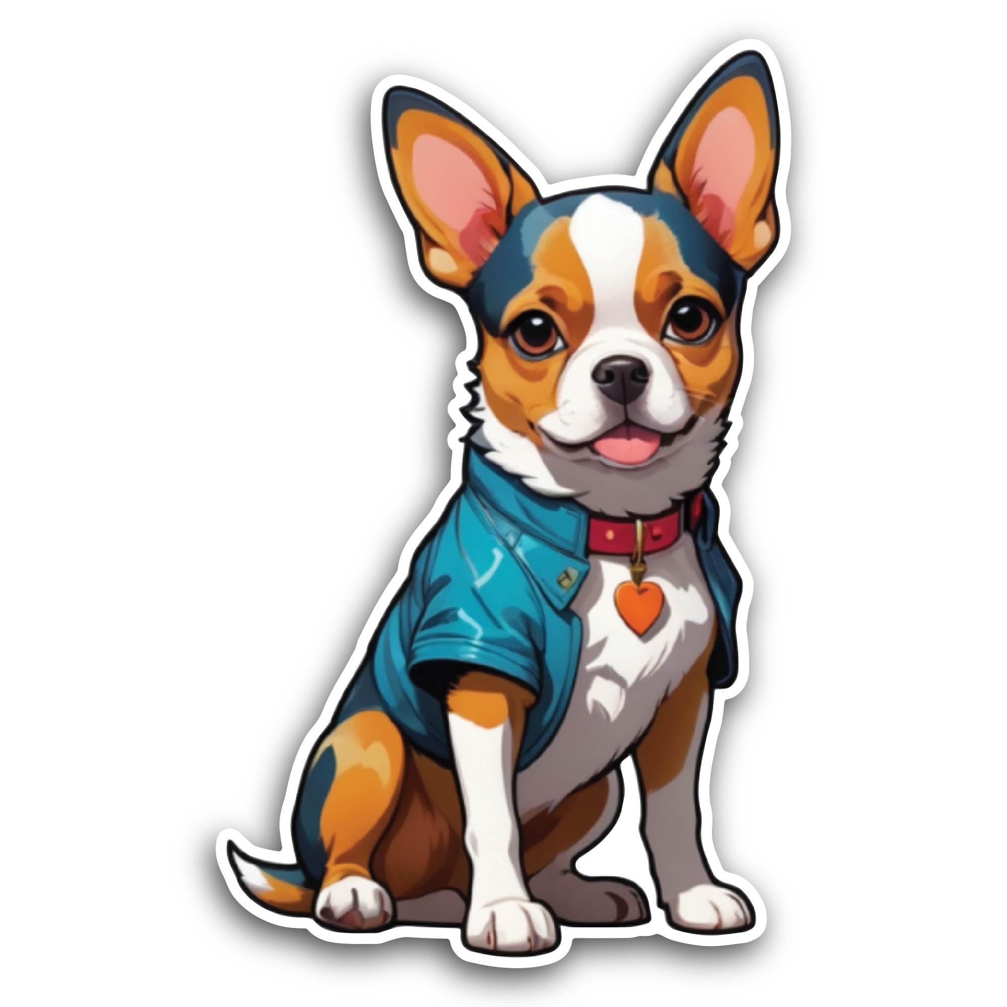 2 (Pieces) 3" and 5" Chihuahua Dog Sticker, Waterproof Vinyl Decals for Many Purpose Like Cars, Truc