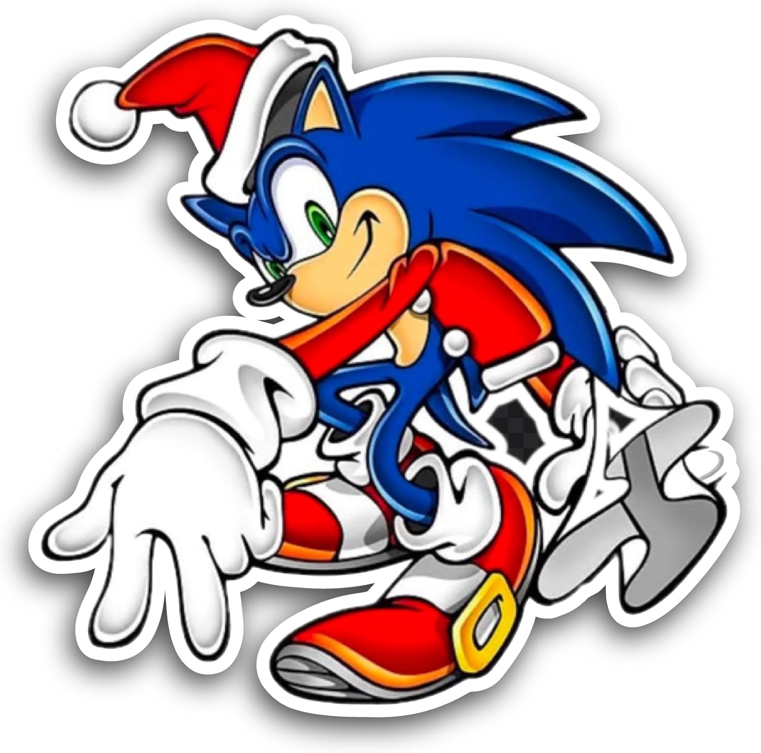 2 (Pieces) 3" and 5" S0nic Adventure Sticker, Waterproof Vinyl Decals for Many Purpose Like Cars, Trucks, Laptops, Phones, Windows and More