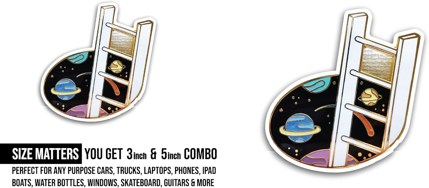 2 (Pieces) 3" and 5" Universe Ladder Sticker, Waterproof Vinyl Decals for Many Purpose Like Cars, Trucks, Laptops, Phones, Windows and More