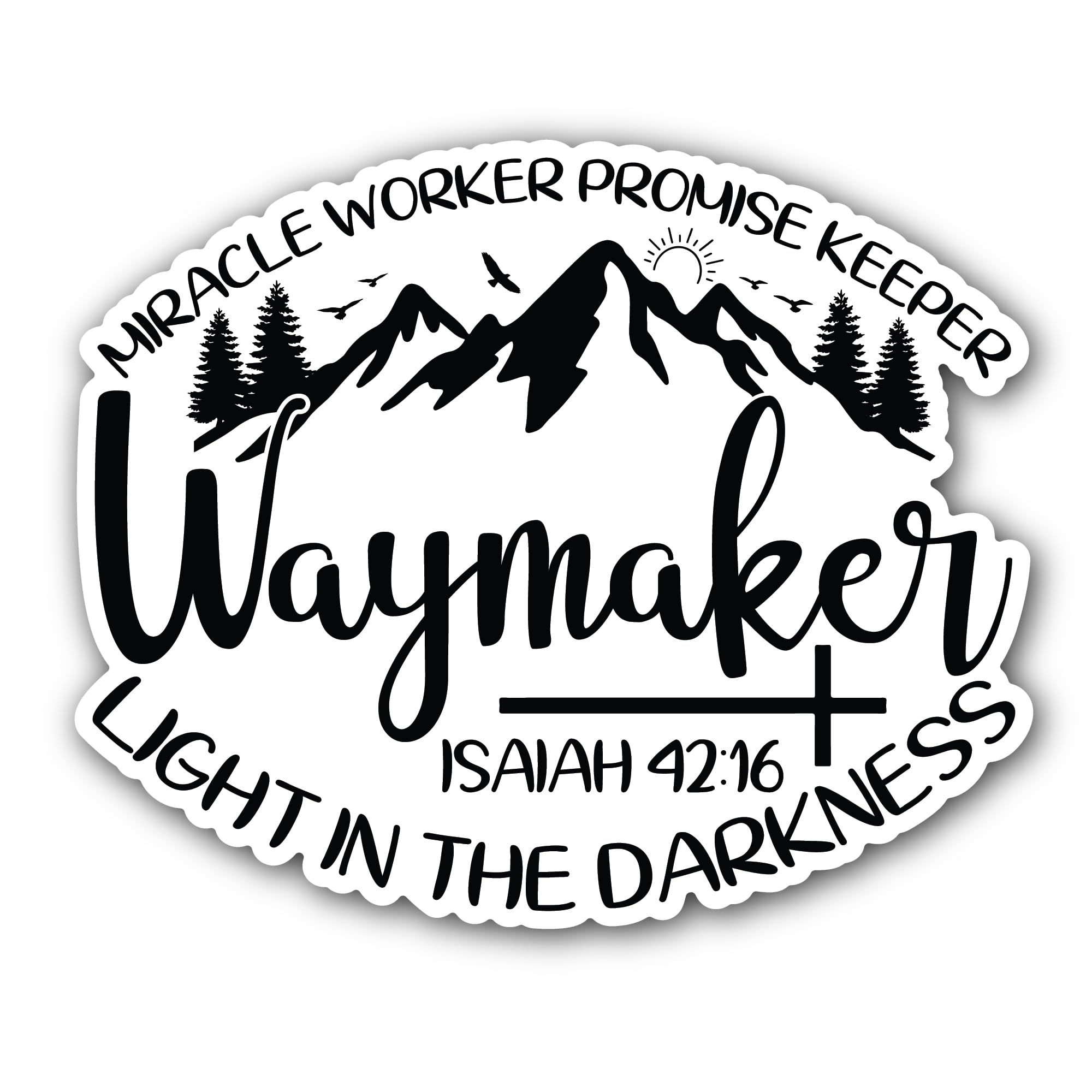 2 (Pieces) 3" and 5" Waymaker Miracle Worker Sticker, Waterproof Vinyl Decals for Many Purpose Like 