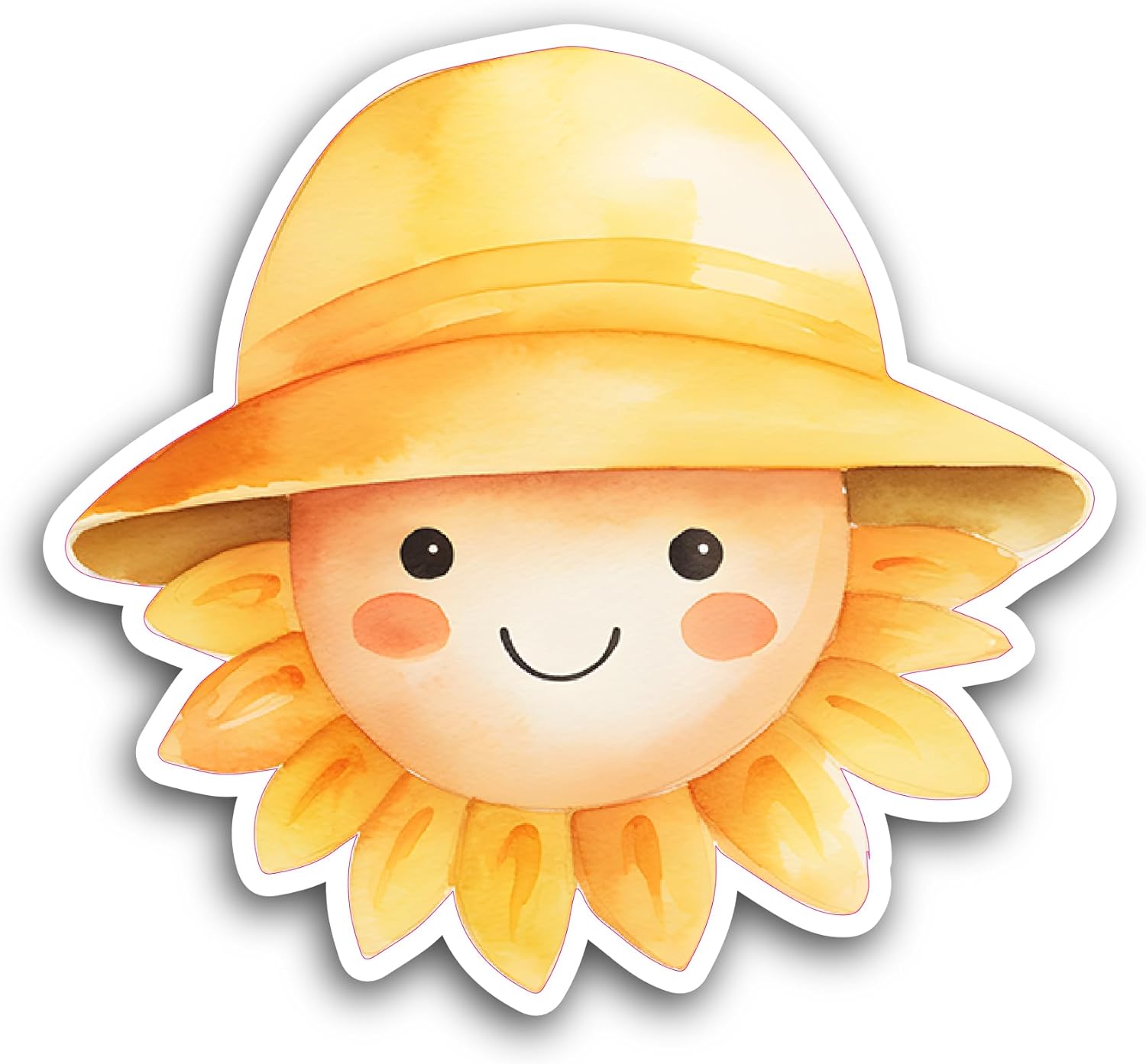 2 (Pieces) 3" and 5" Sun with Hat Sticker, Waterproof Vinyl Decals for Many Purpose Like Cars, Trucks, Laptops, Phones, Windows and More