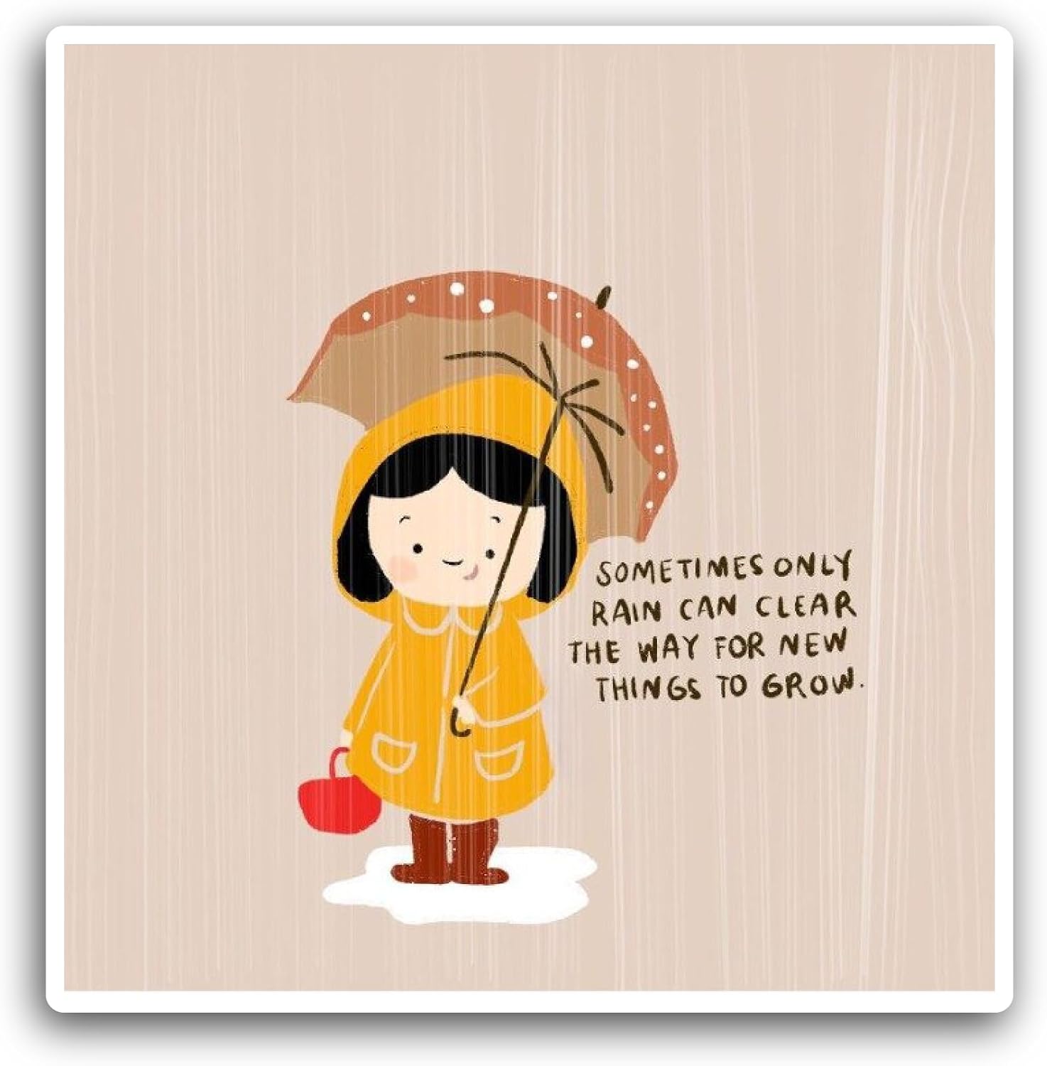 2 (Pieces) 3" and 5" Girl with an Umbrella Sticker, Waterproof Vinyl Decals for Many Purpose Like Cars, Trucks, Laptops, Phones, Windows and More