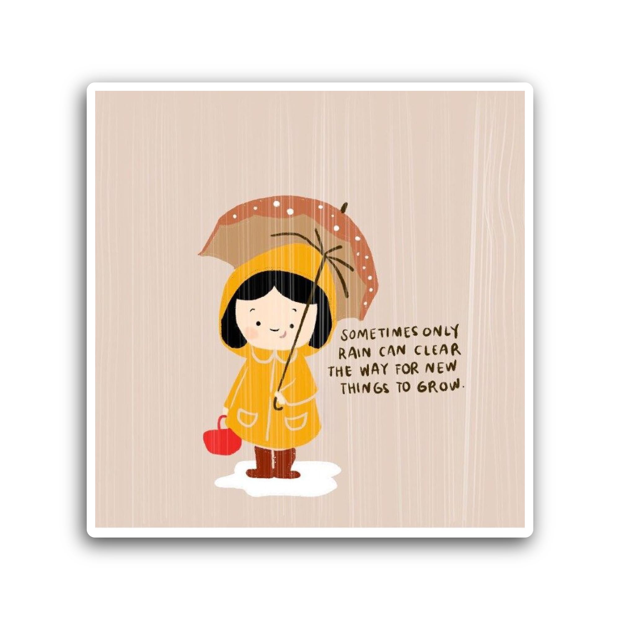 2 (Pieces) 3" and 5" Girl with an Umbrella Sticker, Waterproof Vinyl Decals for Many Purpose Like Ca