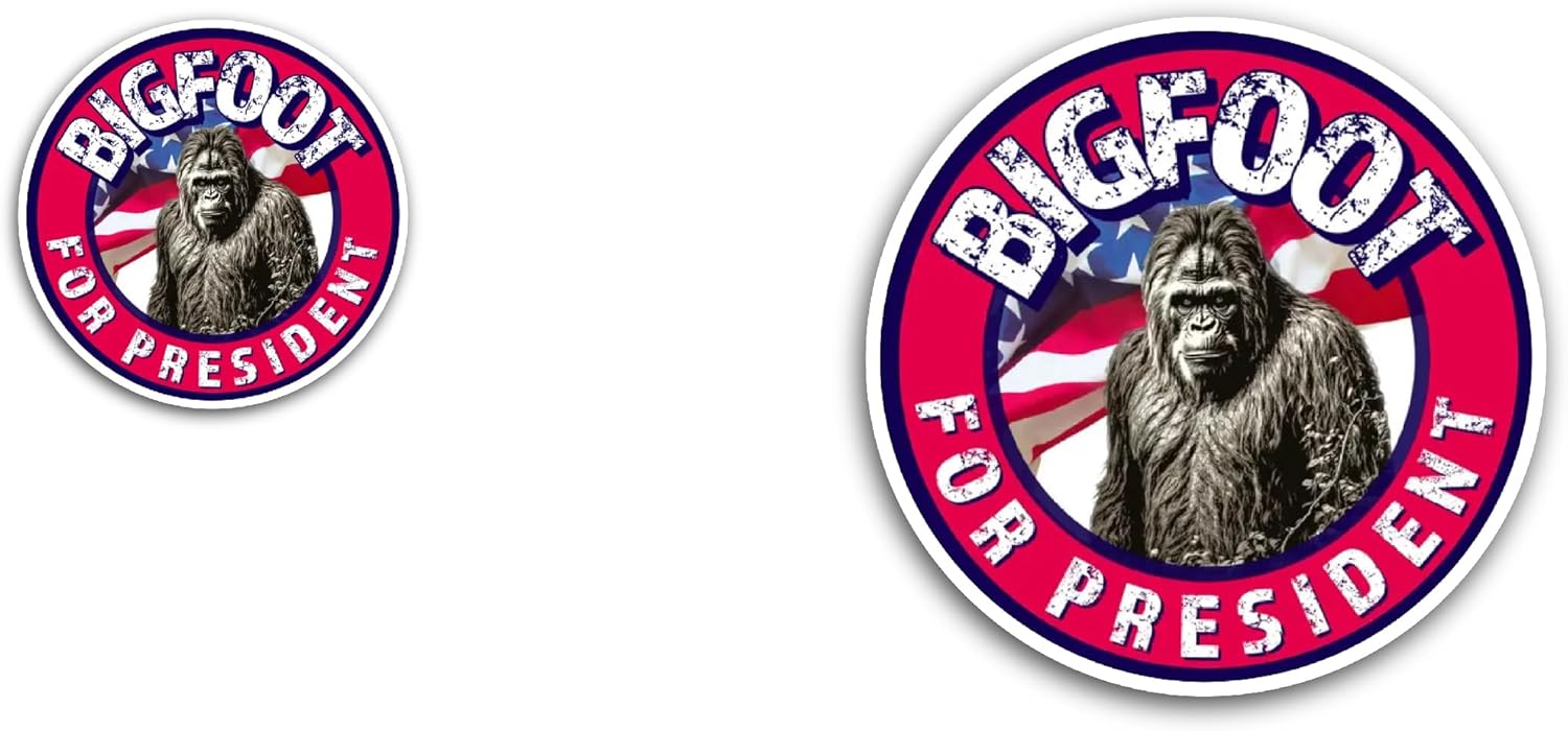 2 (Pieces) 3" and 5" Bigf00t for President Sticker, Waterproof Vinyl Decals for Many Purpose Like Cars, Trucks, Laptops, Phones, Windows and More