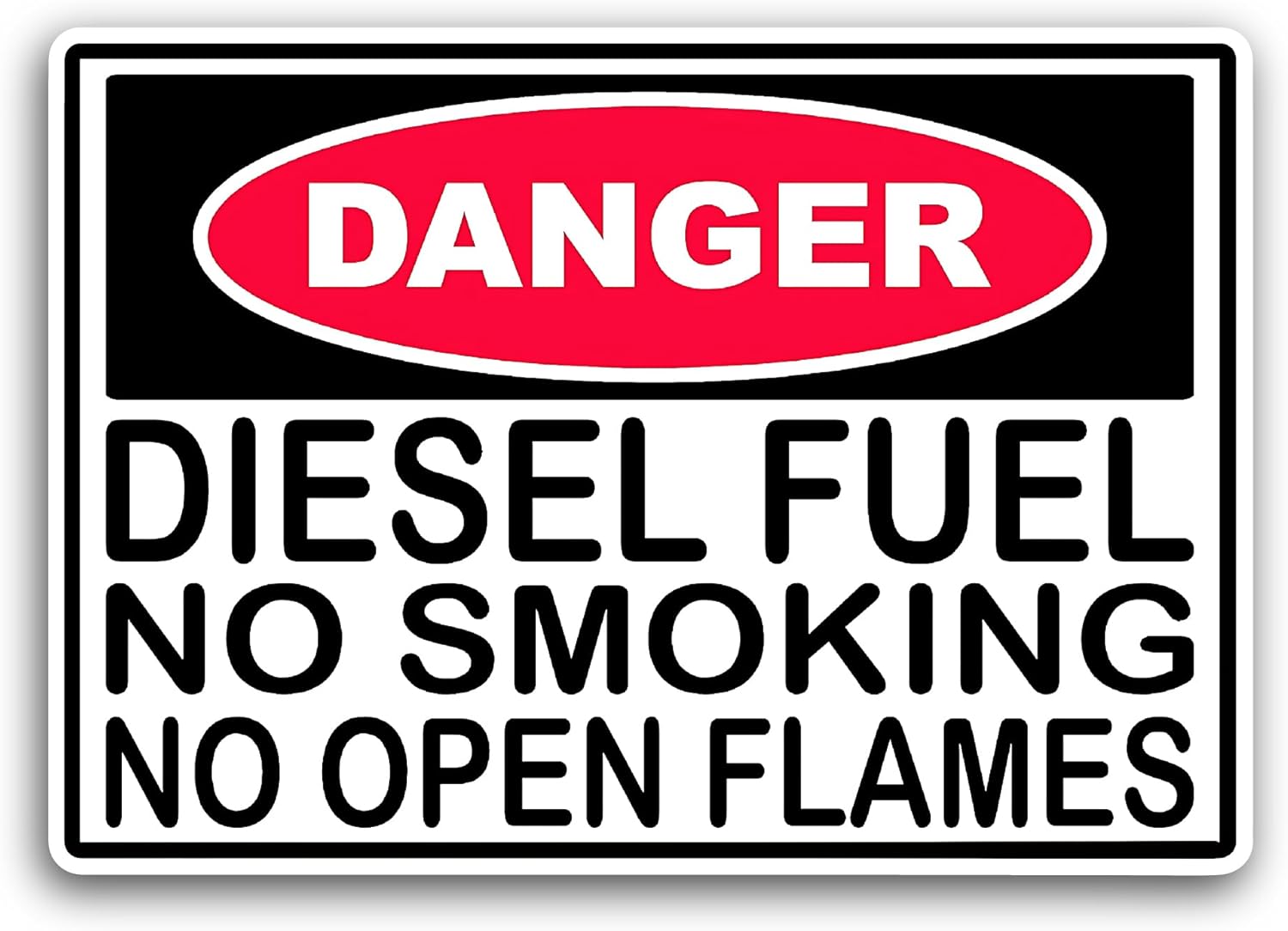 2 (Pieces) 3" and 5" Diesel Fuel No Smoking Sticker, Waterproof Vinyl Decals for Many Purpose Like Cars, Trucks, Laptops, Phones, Windows and More