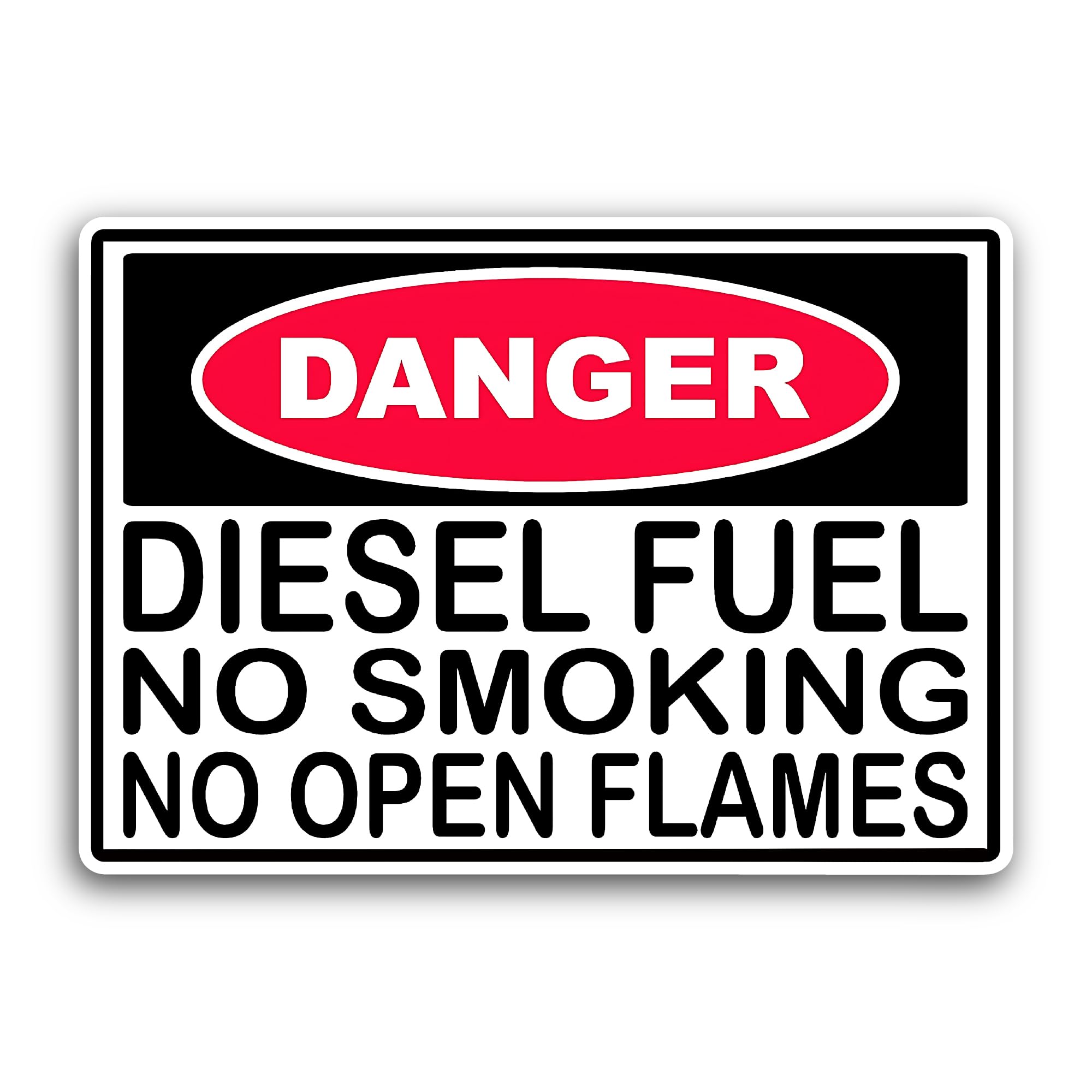 2 (Pieces) 3" and 5" Diesel Fuel No Smoking Sticker, Waterproof Vinyl Decals for Many Purpose Like C