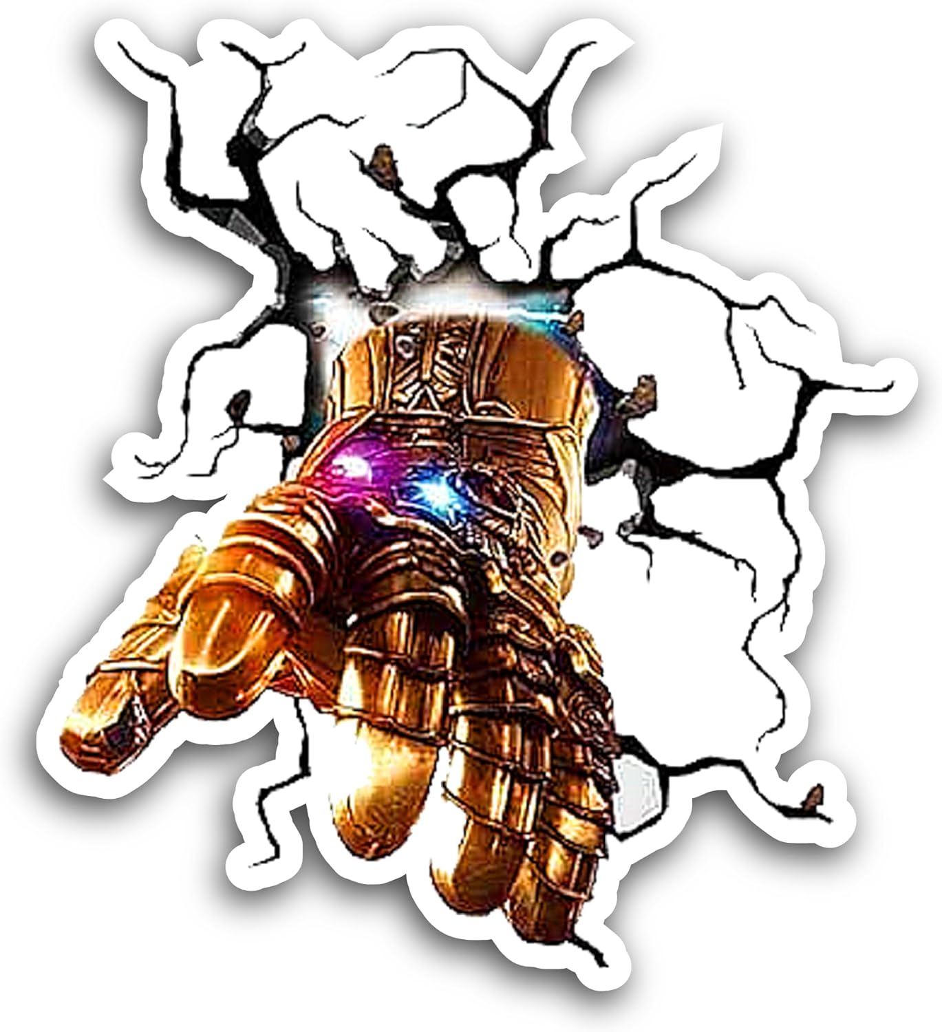 2 (Pieces) 3" and 5" Robo Hand Sticker, Waterproof Vinyl Decals for Many Purpose Like Cars, Trucks, Laptops, Phones, Windows and More