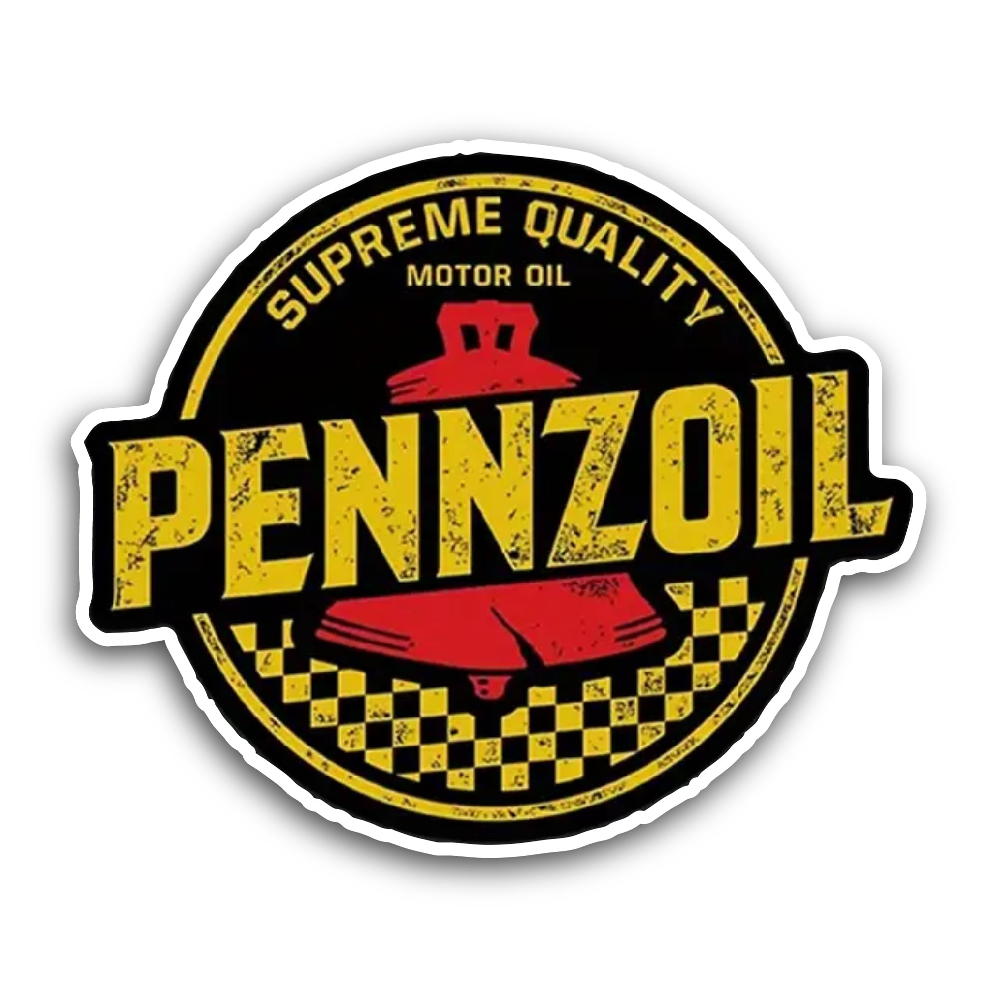 2 (Pieces) 3" and 5" Pennzoil Sticker, Waterproof Vinyl Decals for Many Purpose Like Cars, Trucks, L