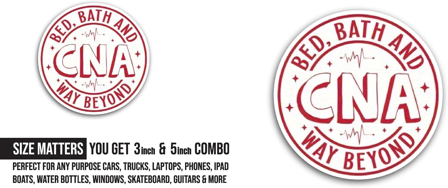 2 (Pieces) 3" and 5" Bed Bath & Way Beyond Sticker, Waterproof Vinyl Decals for Many Purpose Like Cars, Trucks, Laptops, Phones, Windows and More