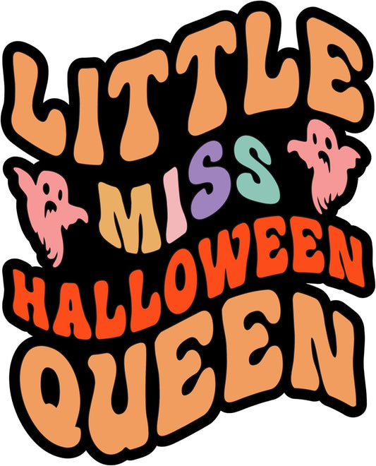 Inspirational Quote Little Miss Halloween Queen Motivational Sticker Vinyl Decal Motivation Stickers- 5" Vinyl Sticker Waterproof