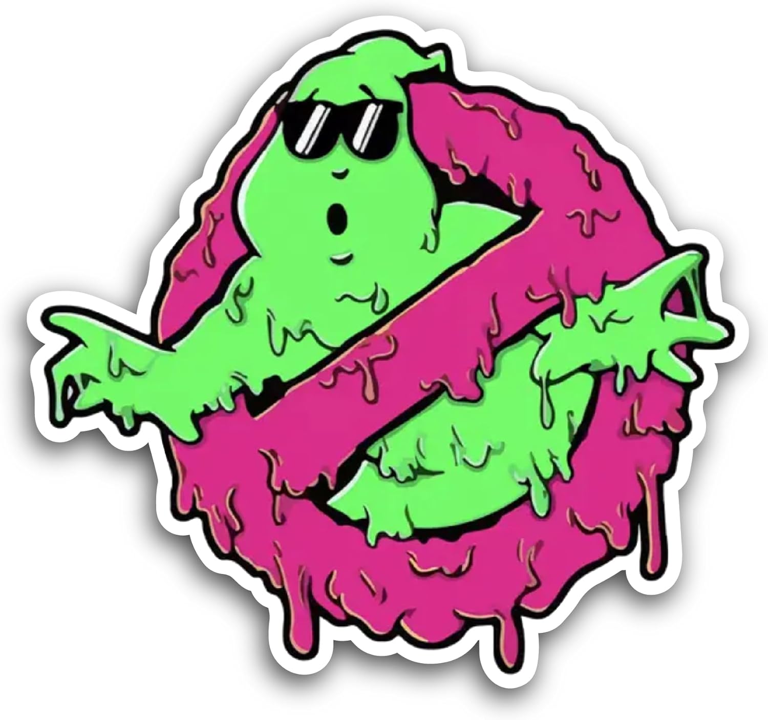2 (Pieces) 3" and 5" Ghostbusters Sl1me Sticker, Waterproof Vinyl Decals for Many Purpose Like Cars, Trucks, Laptops, Phones, Windows and More