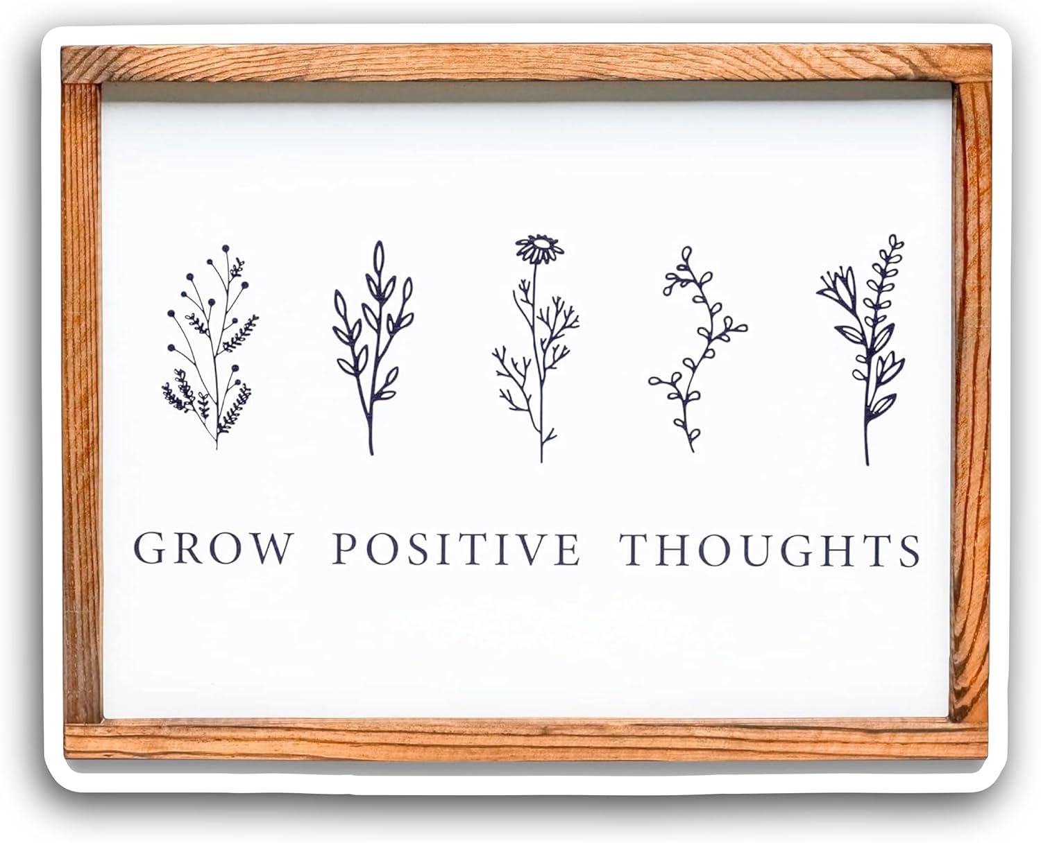 2 (Pieces) 3" and 5" Grow Positive Thoughts Decal Sticker, Waterproof Vinyl Decals for Many Purpose Like Cars, Trucks, Laptops, Phones, Windows and More