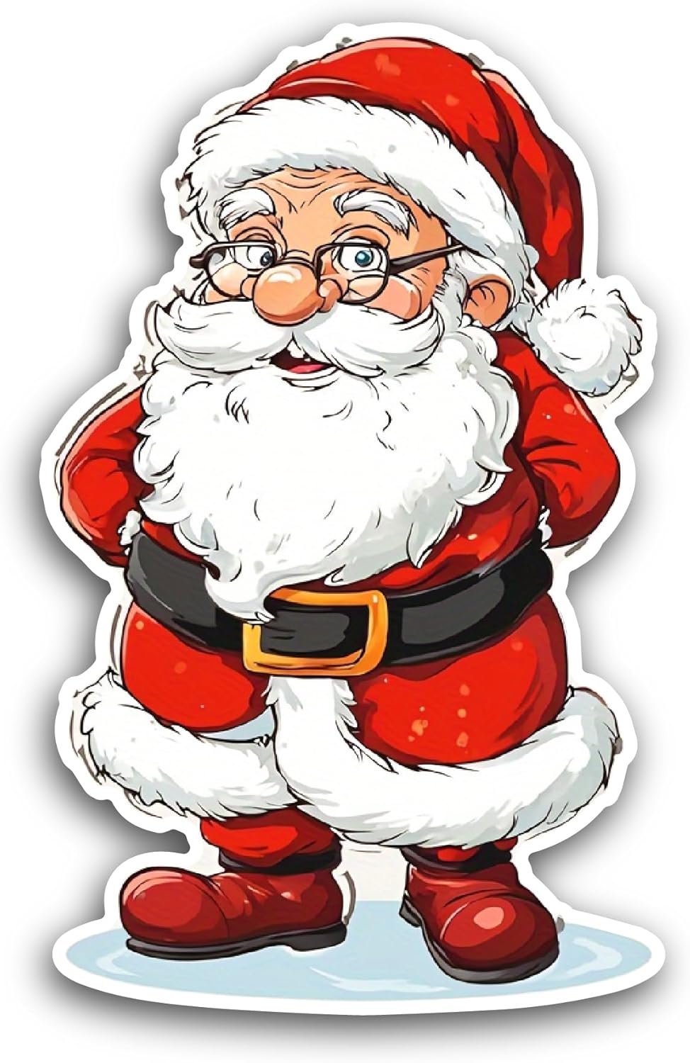2 (Pieces) 3" and 5" Santa Claus Happy Face Sticker, Waterproof Vinyl Decals for Many Purpose Like Cars, Trucks, Laptops, Phones, Windows and More