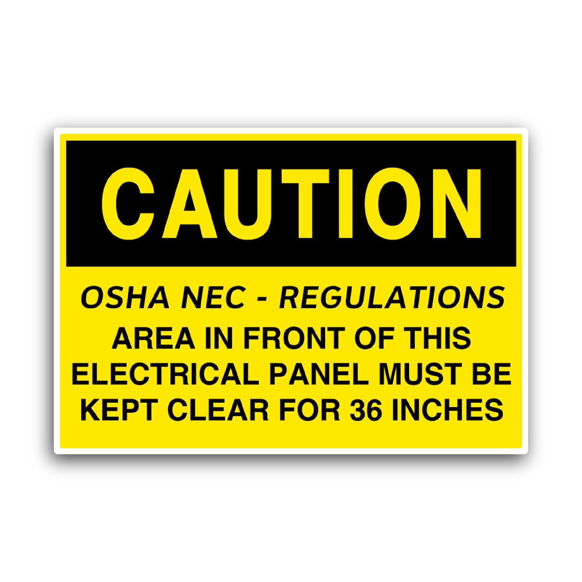 2 (Pieces) 3" and 5" Caution Sign OSHA Sticker, Waterproof Vinyl Decals for Many Purpose Like Cars, 