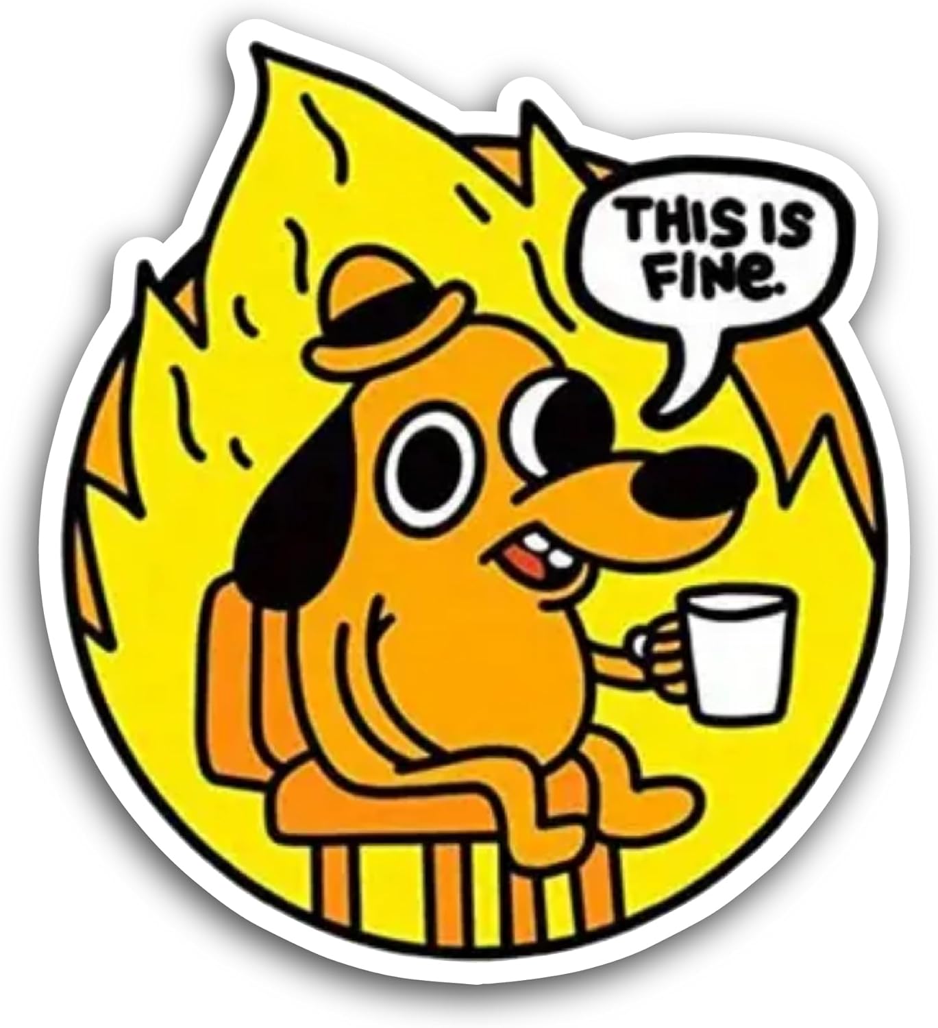 2 (Pieces) 3" and 5" This is Fine Sticker, Waterproof Vinyl Decals for Many Purpose Like Cars, Trucks, Laptops, Phones, Windows and More