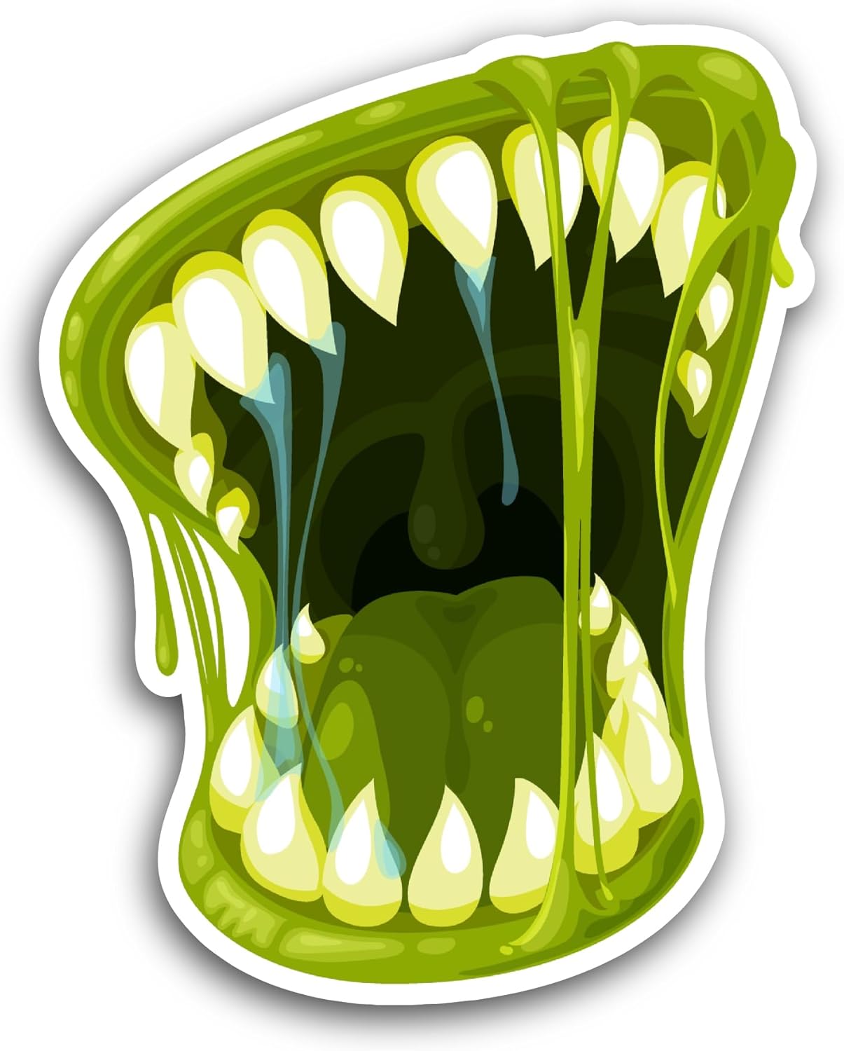 2 (Pieces) 3" and 5" Halloween Roaring Mouth Sticker, Waterproof Vinyl Decals for Many Purpose Like Cars, Trucks, Laptops, Phones, Windows and More