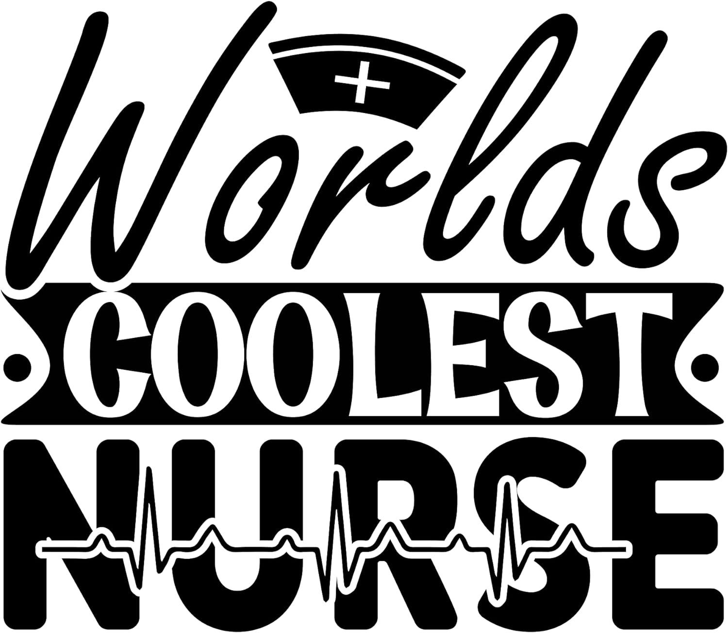Inspirational Quote "Wodds Coolest Nurse" Motivational Sticker Vinyl Decal Motivation Stickers- 5" Vinyl Sticker Waterproof
