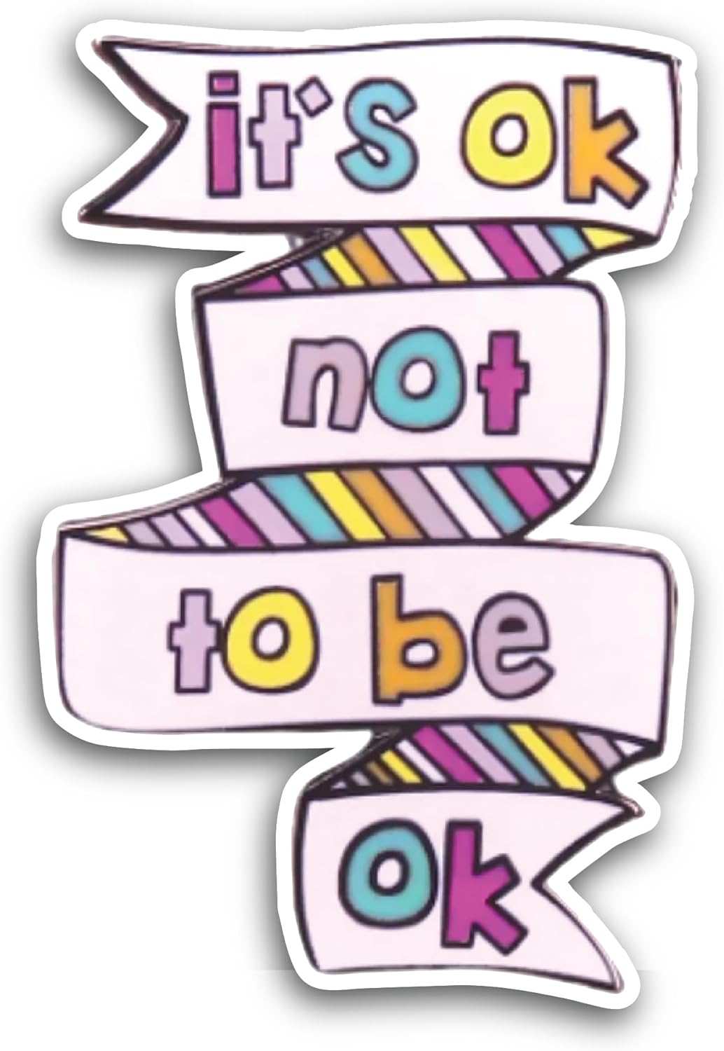 2 (Pieces) 3" and 5" It's Ok Not Be Ok Sticker, Waterproof Vinyl Decals for Many Purpose Like Cars, Trucks, Laptops, Phones, Windows and More