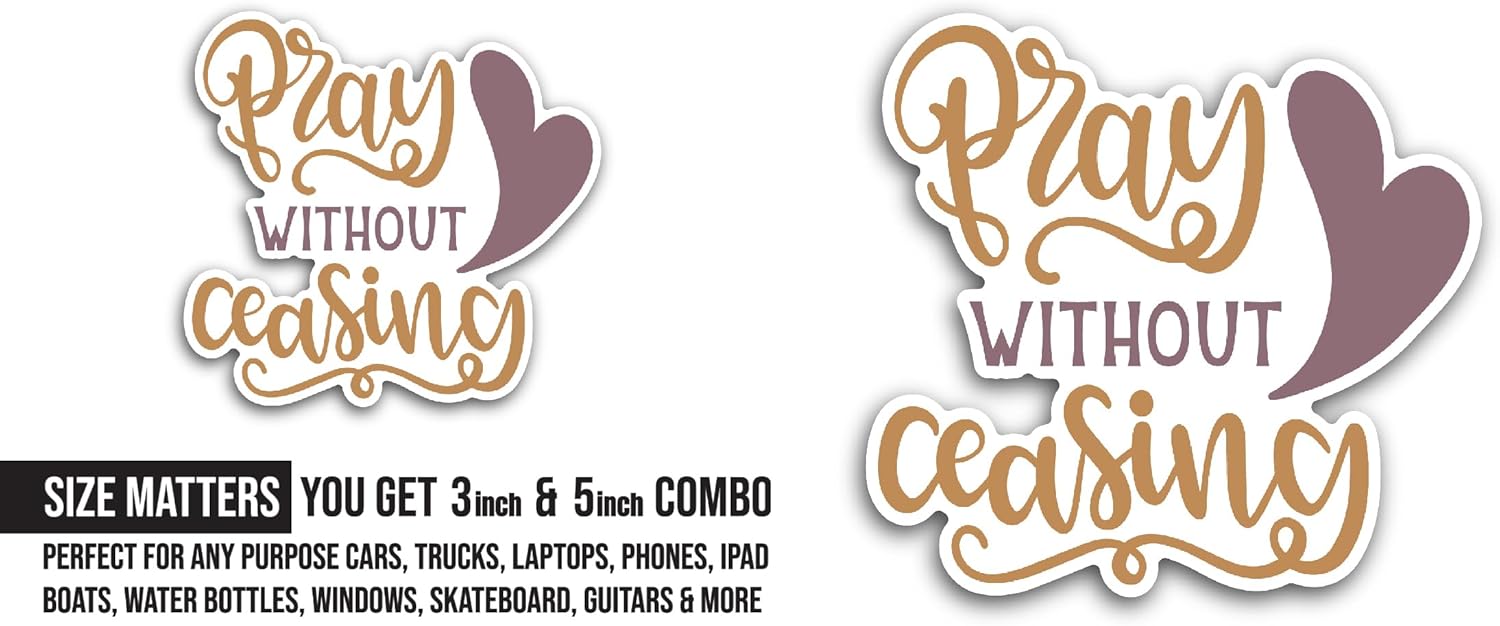 2 (Pieces) 3" and 5" Fight The Good Fight of Faith Sticker, Waterproof Vinyl Decals for Many Purpose Like Cars, Trucks, Laptops, Phones, Windows and More